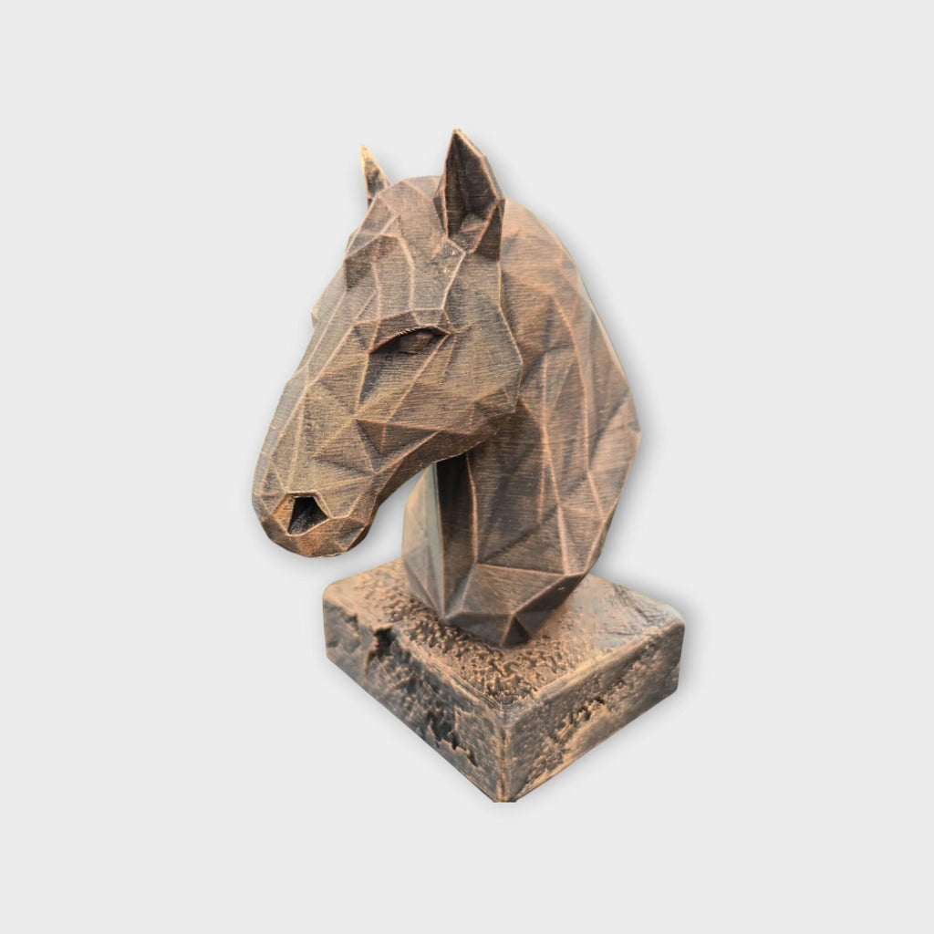 Bust of a Horse Low Poly statue - home decor animal lover gift him her handpainted ornament
