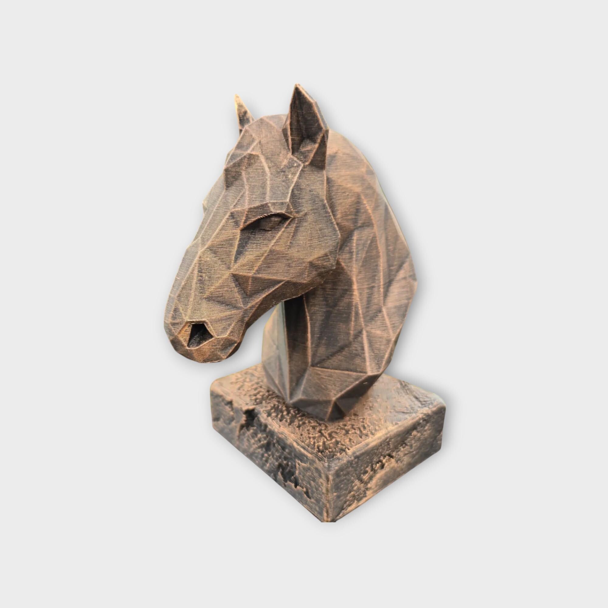 Bust of a Horse Low Poly statue - home decor animal lover gift him her handpainted ornament