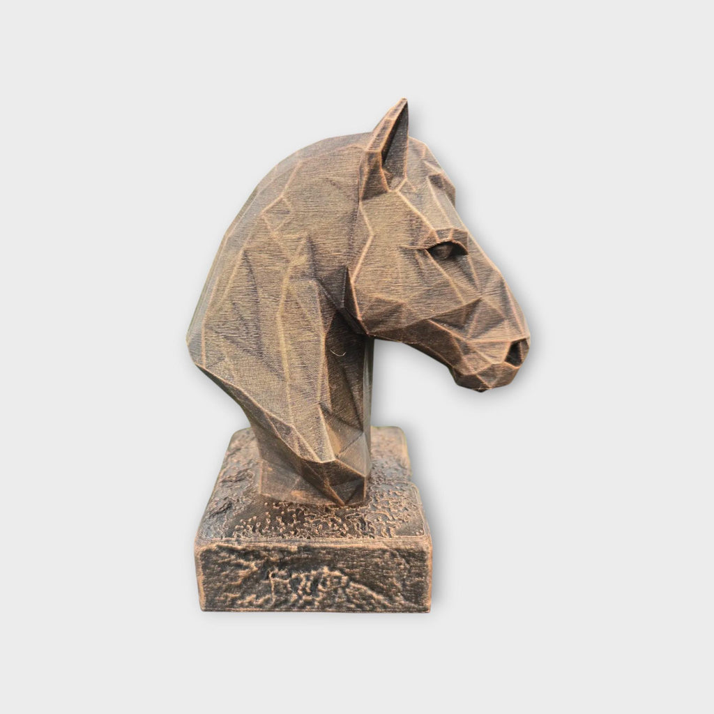 Bust of a Horse Low Poly statue - home decor animal lover gift him her handpainted ornament