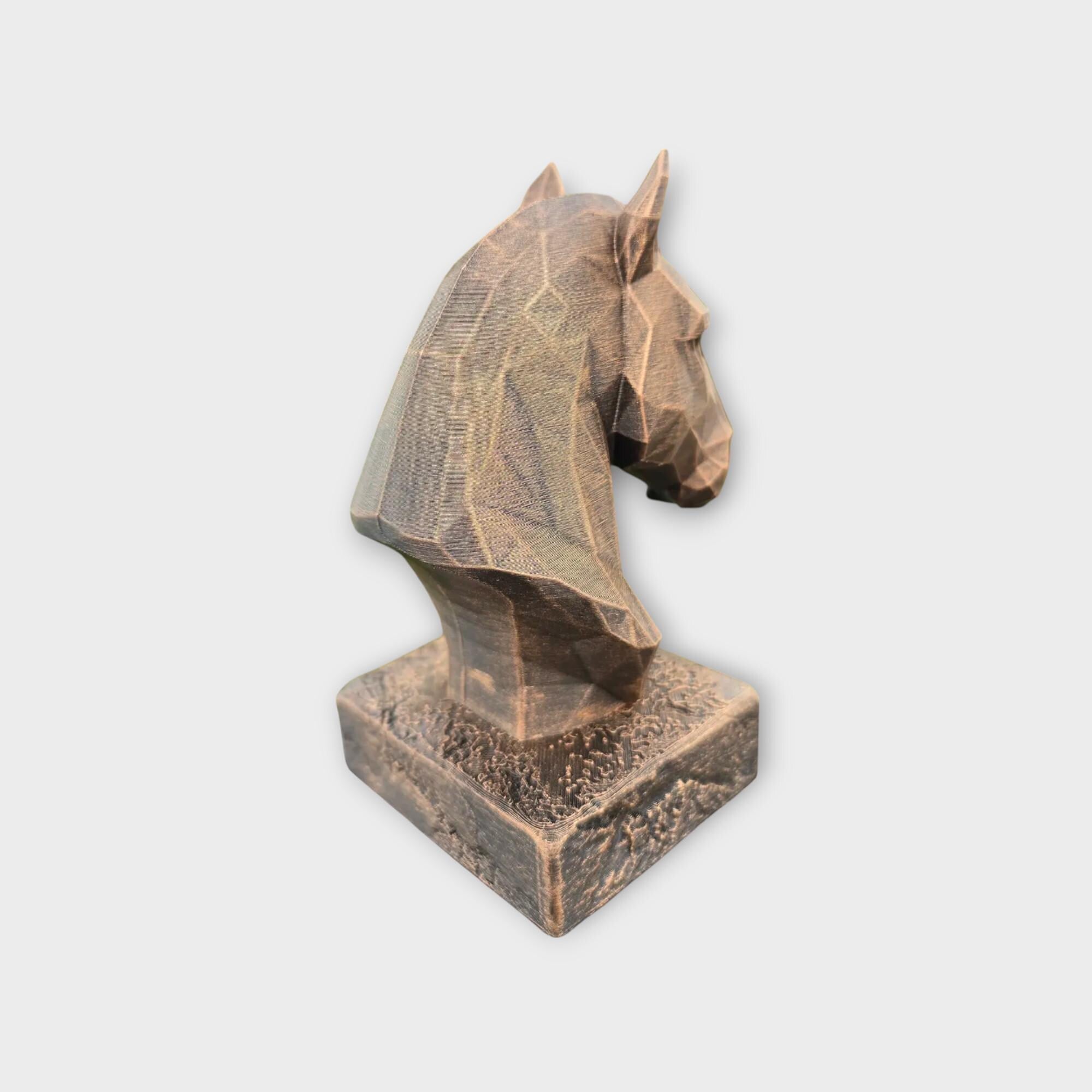 Bust of a Horse Low Poly statue - home decor animal lover gift him her handpainted ornament