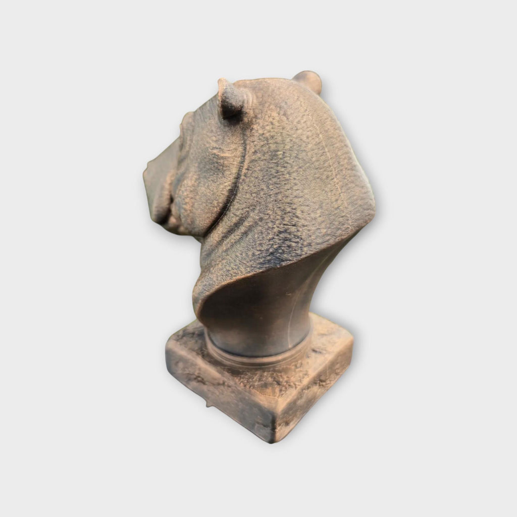 Bust of a hippo statue - home decor animal lover gift him her handpainted ornament