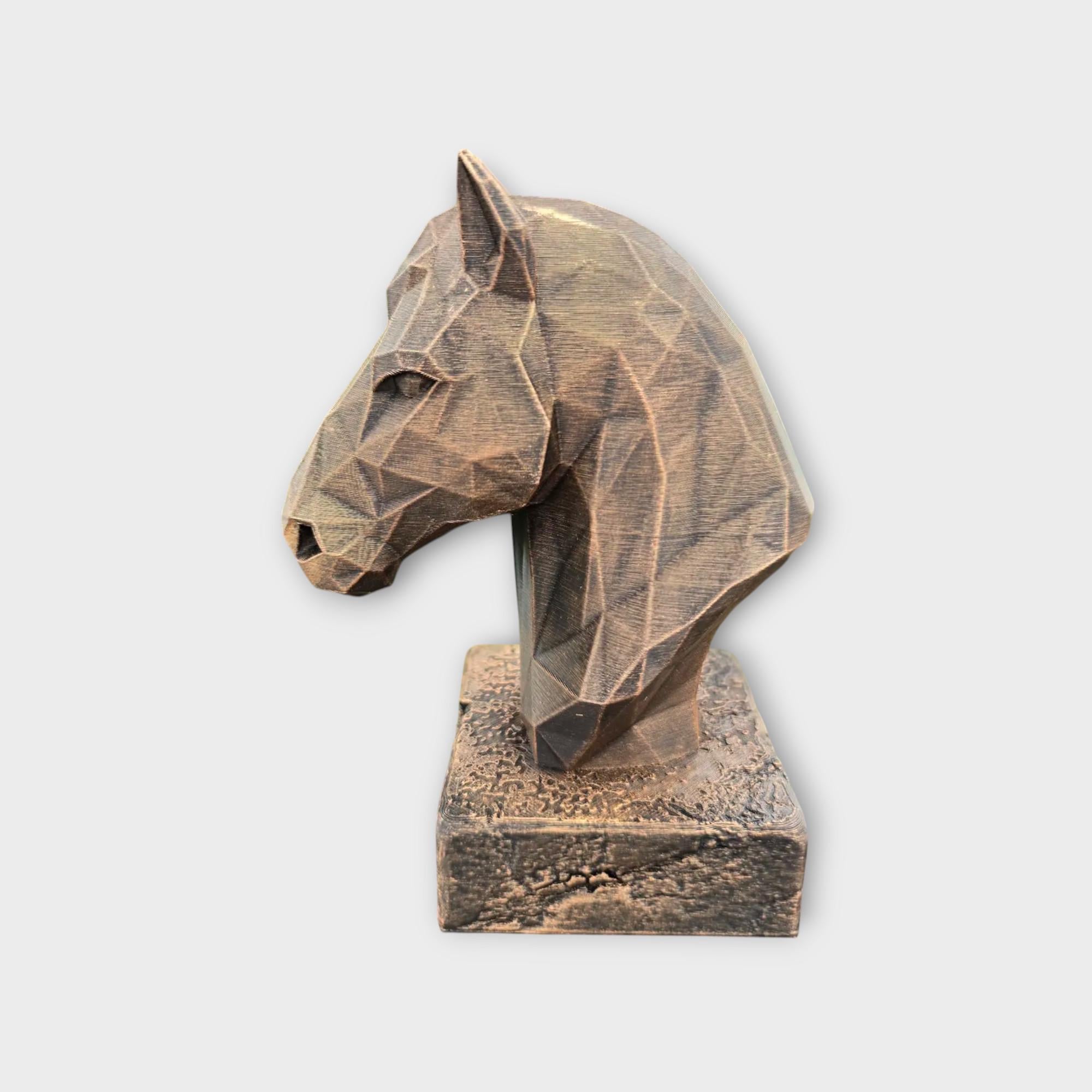 Bust of a Horse Low Poly statue - home decor animal lover gift him her handpainted ornament