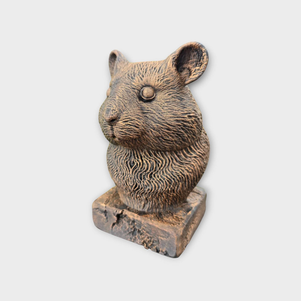 Bust of a Hamster statue - home decor animal lover gift him her handpainted ornament