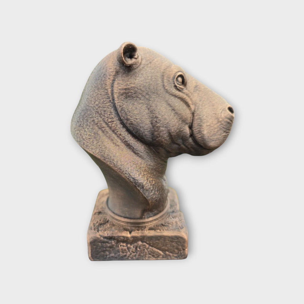 Bust of a hippo statue - home decor animal lover gift him her handpainted ornament