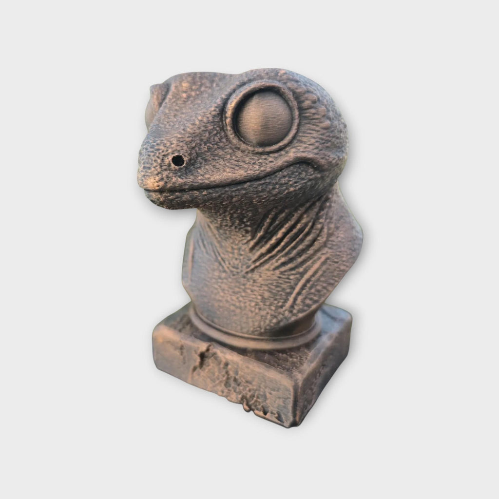 Bust of a Gecko statue - home decor animal lover gift him her handpainted ornament