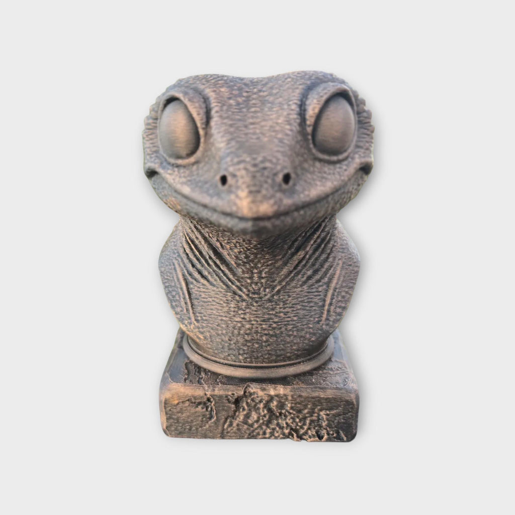 Bust of a Gecko statue - home decor animal lover gift him her handpainted ornament