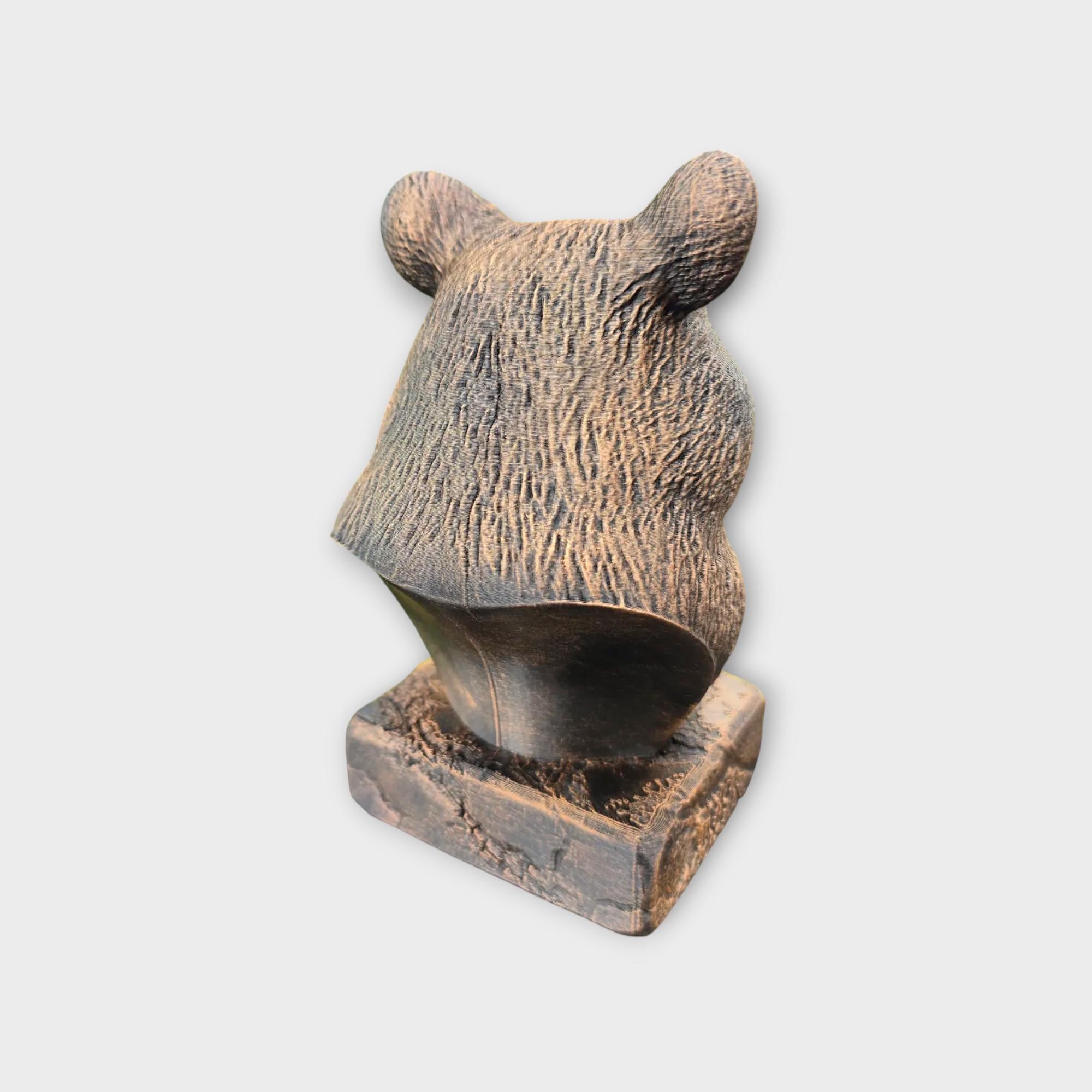 Bust of a Hamster statue - home decor animal lover gift him her handpainted ornament