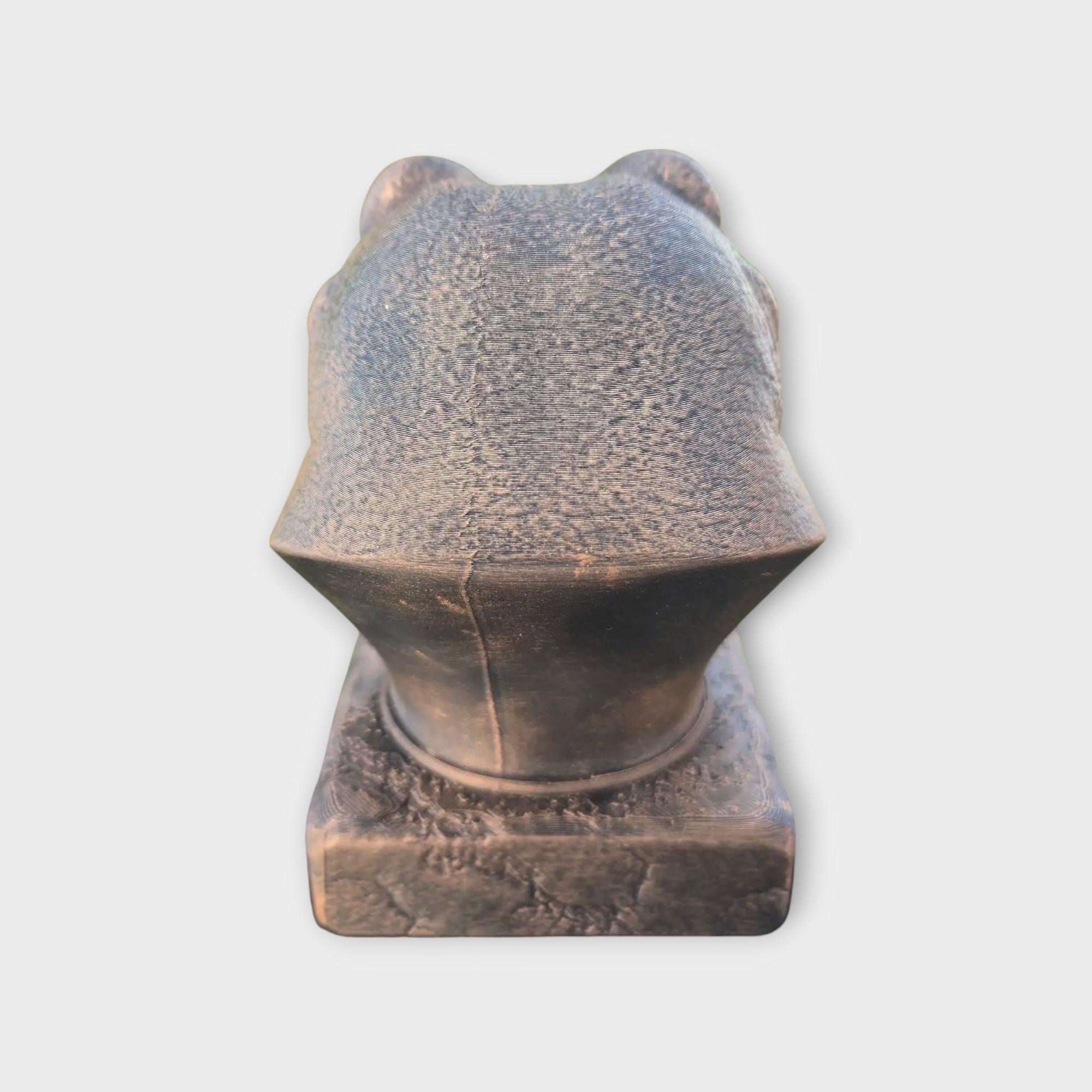 Bust of a frog statue - home decor animal lover gift him her handpainted ornament