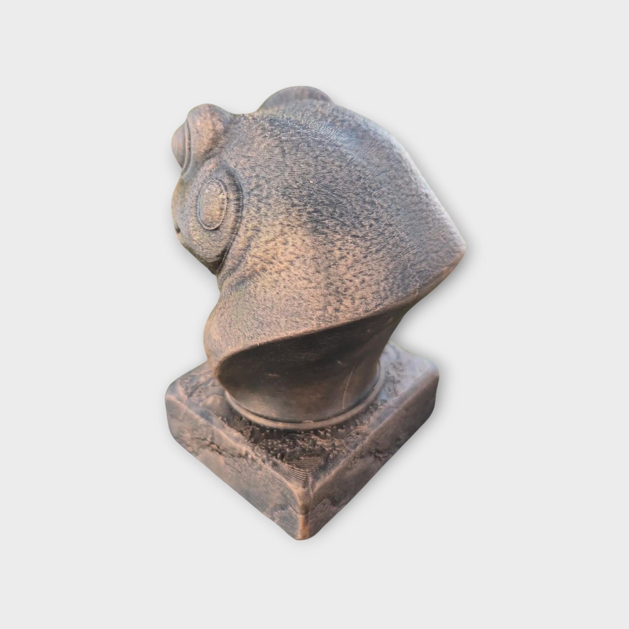 Bust of a frog statue - home decor animal lover gift him her handpainted ornament