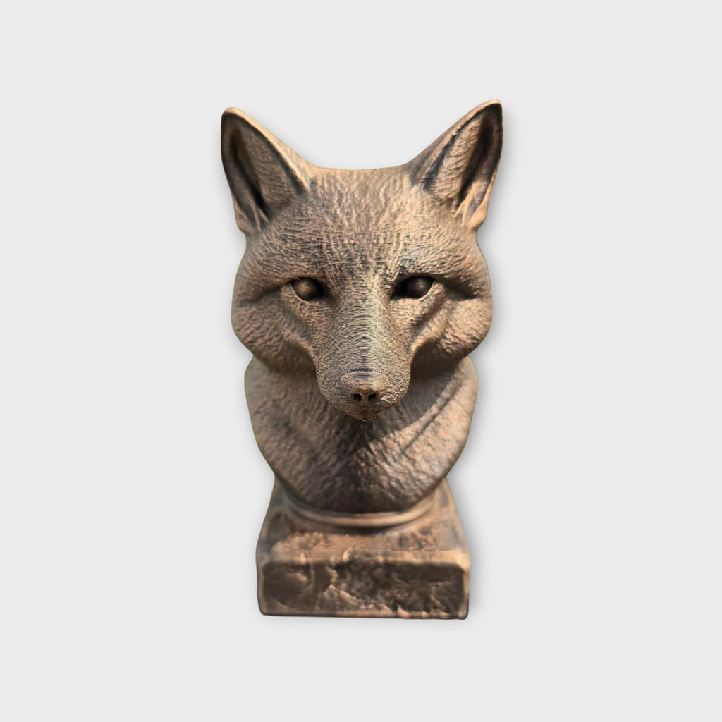 Bust of a fox statue - home decor animal lover gift him her handpainted ornament