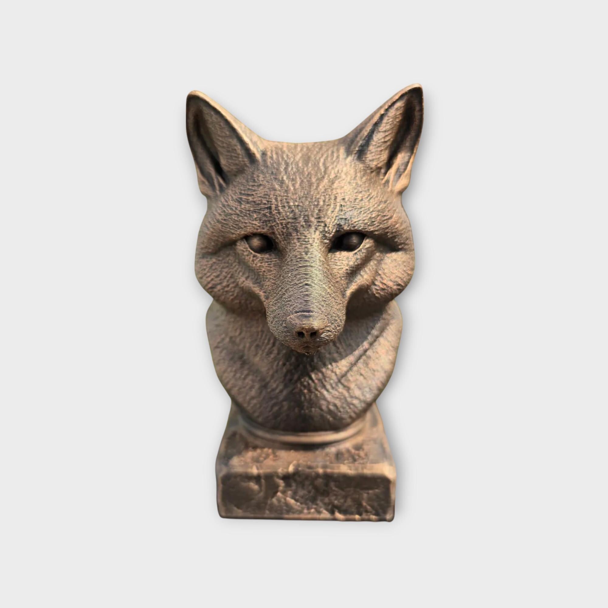 Bust of a fox statue - home decor animal lover gift him her handpainted ornament