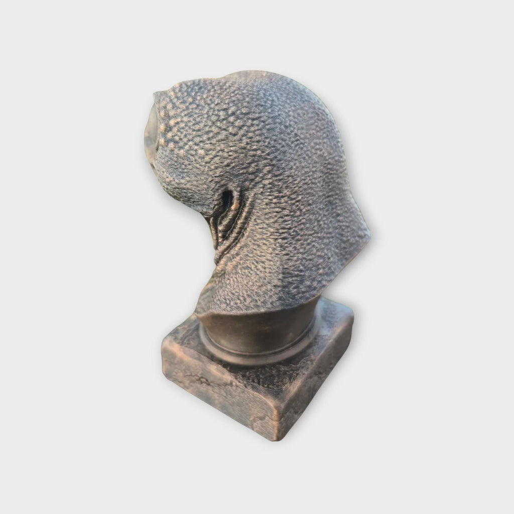 Bust of a Gecko statue - home decor animal lover gift him her handpainted ornament