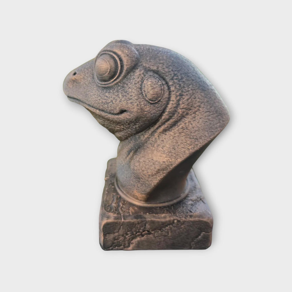 Bust of a frog statue - home decor animal lover gift him her handpainted ornament