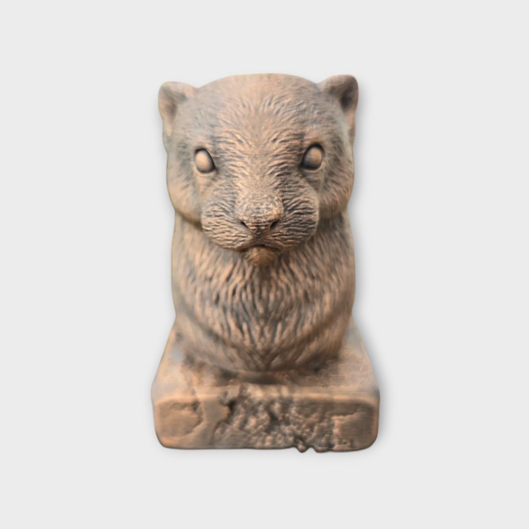 Bust of a Ferret statue - home decor animal lover gift him her handpainted ornament