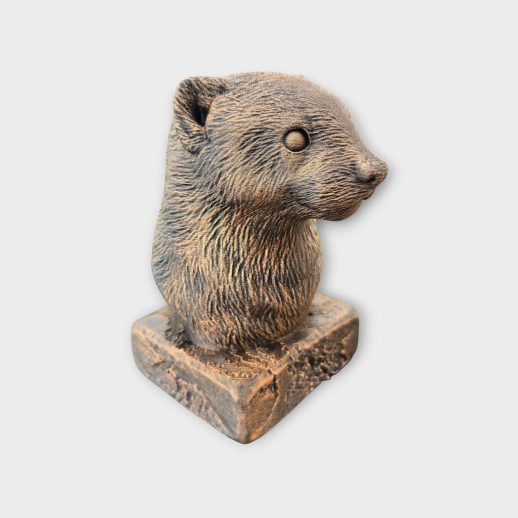 Bust of a Ferret statue - home decor animal lover gift him her handpainted ornament