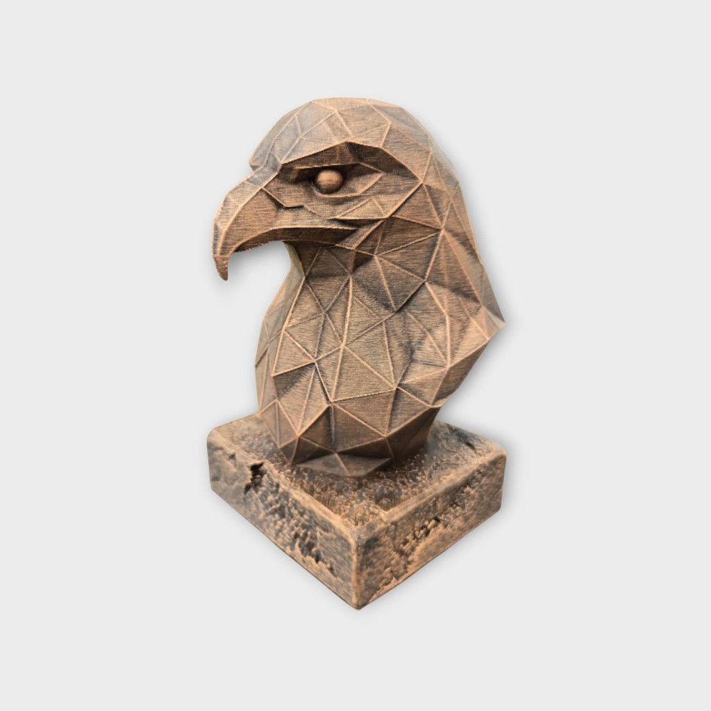 Bust of a Eagle Low Poly statue - home decor animal lover gift him her handpainted ornament