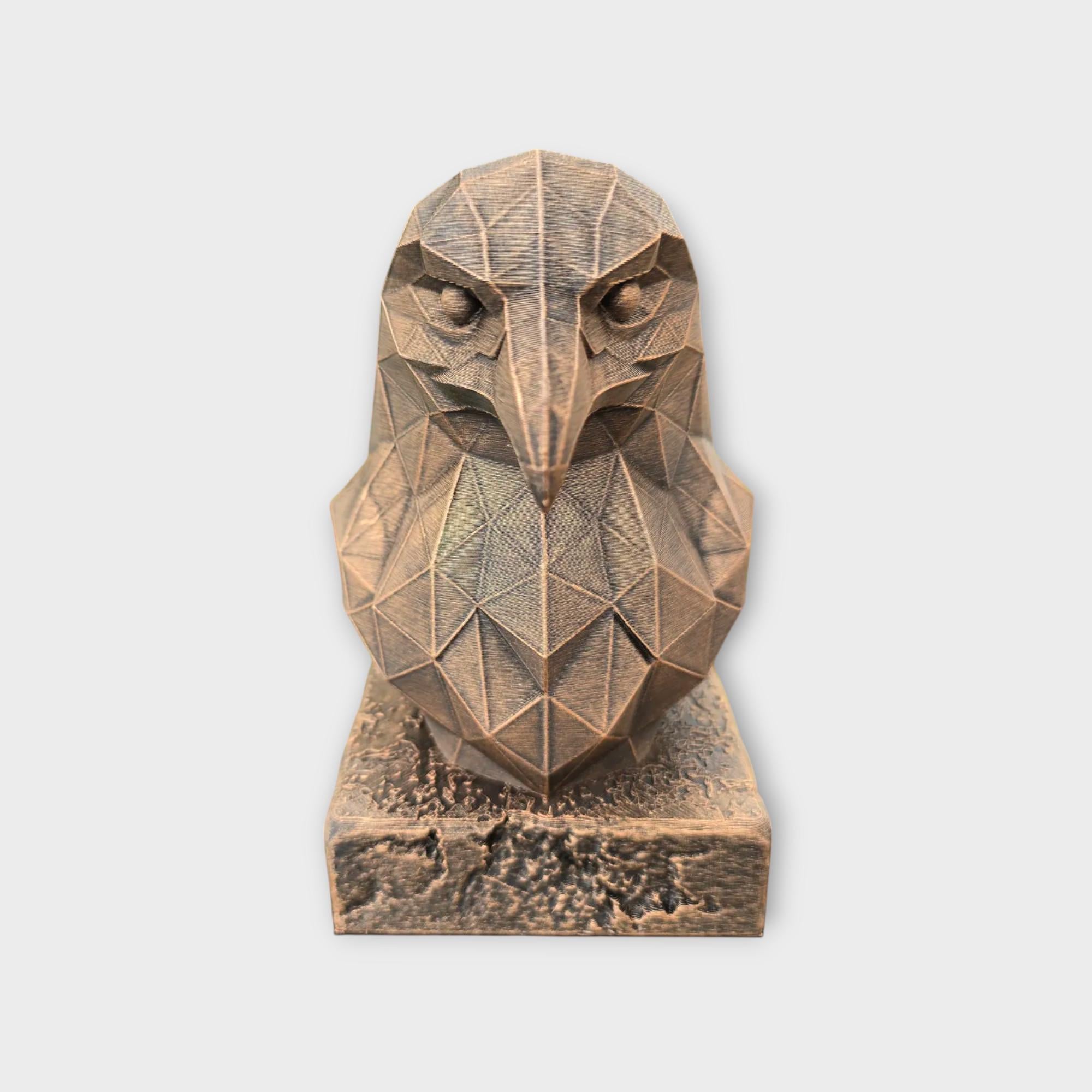 Bust of a Eagle Low Poly statue - home decor animal lover gift him her handpainted ornament