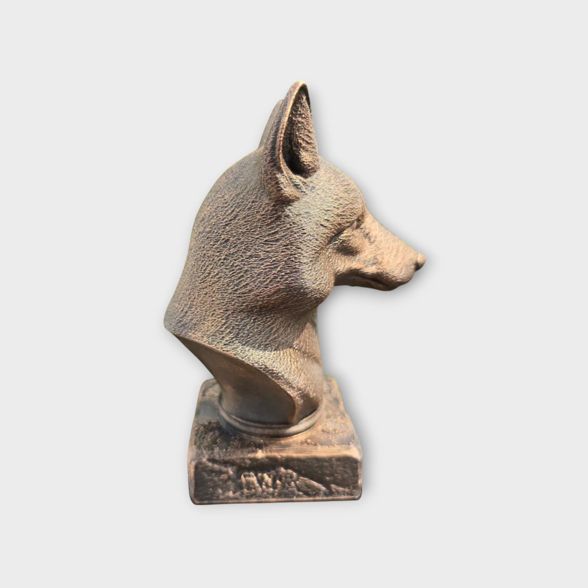 Bust of a fox statue - home decor animal lover gift him her handpainted ornament