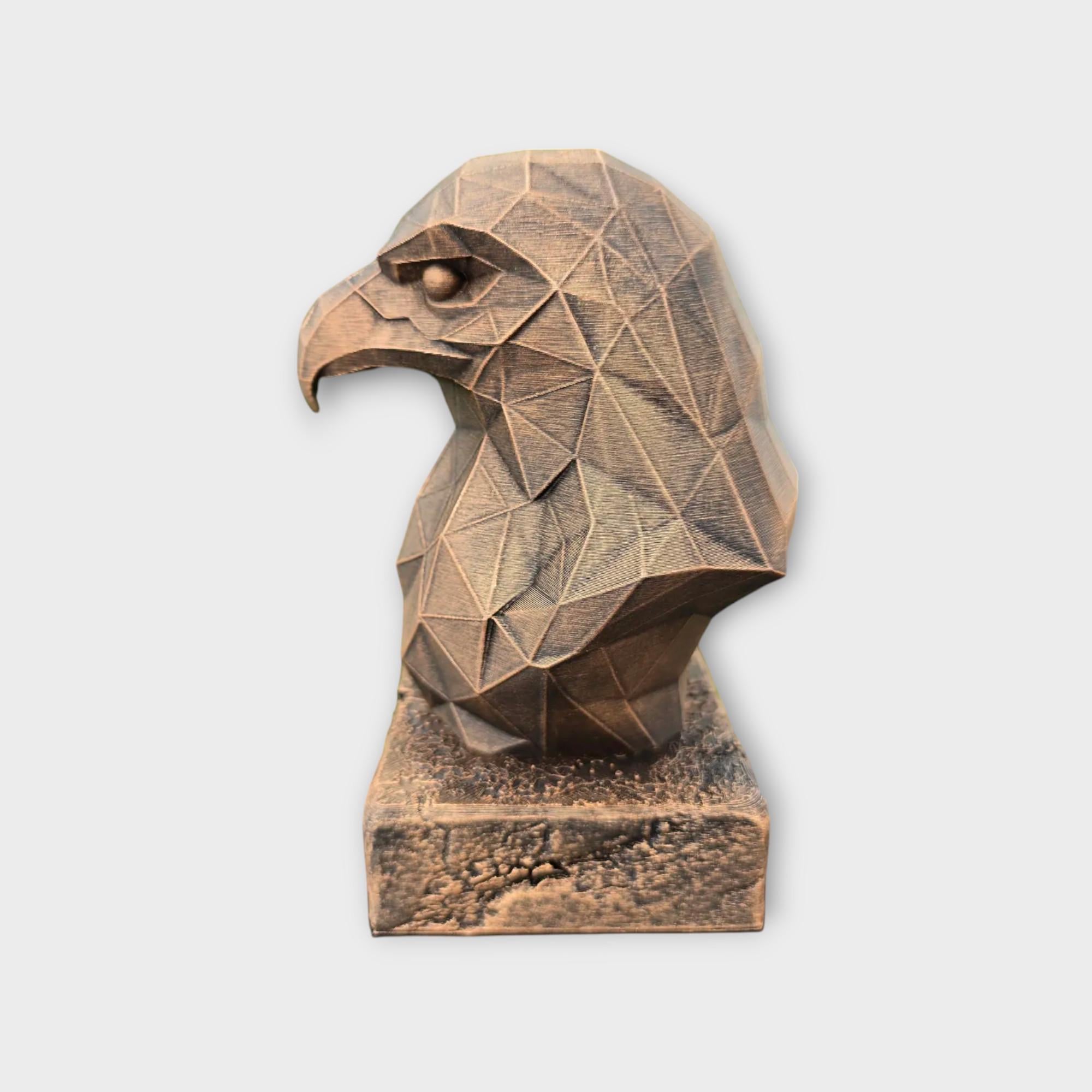 Bust of a Eagle Low Poly statue - home decor animal lover gift him her handpainted ornament