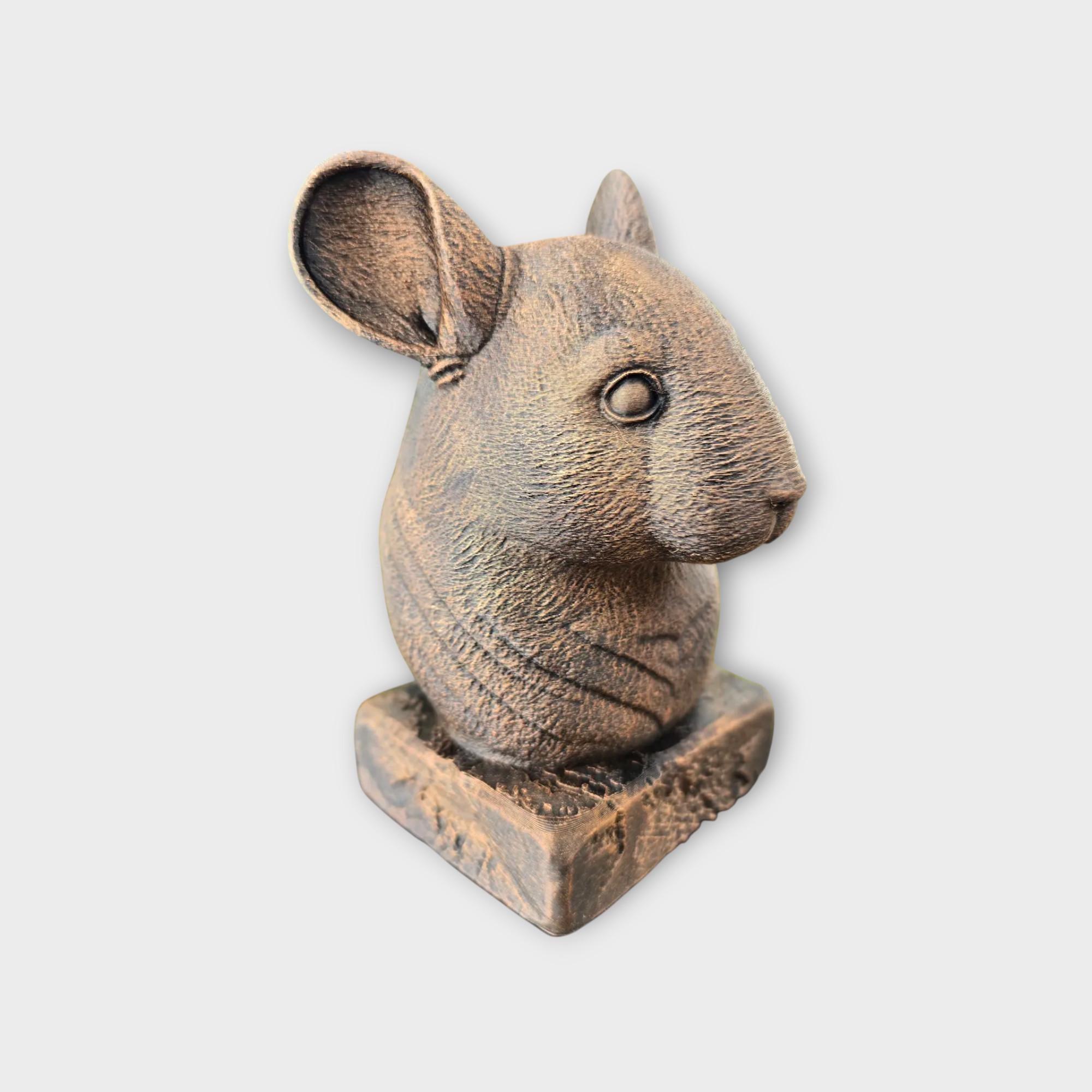 Bust of a chinchilla statue - home decor animal lover gift him her handpainted ornament