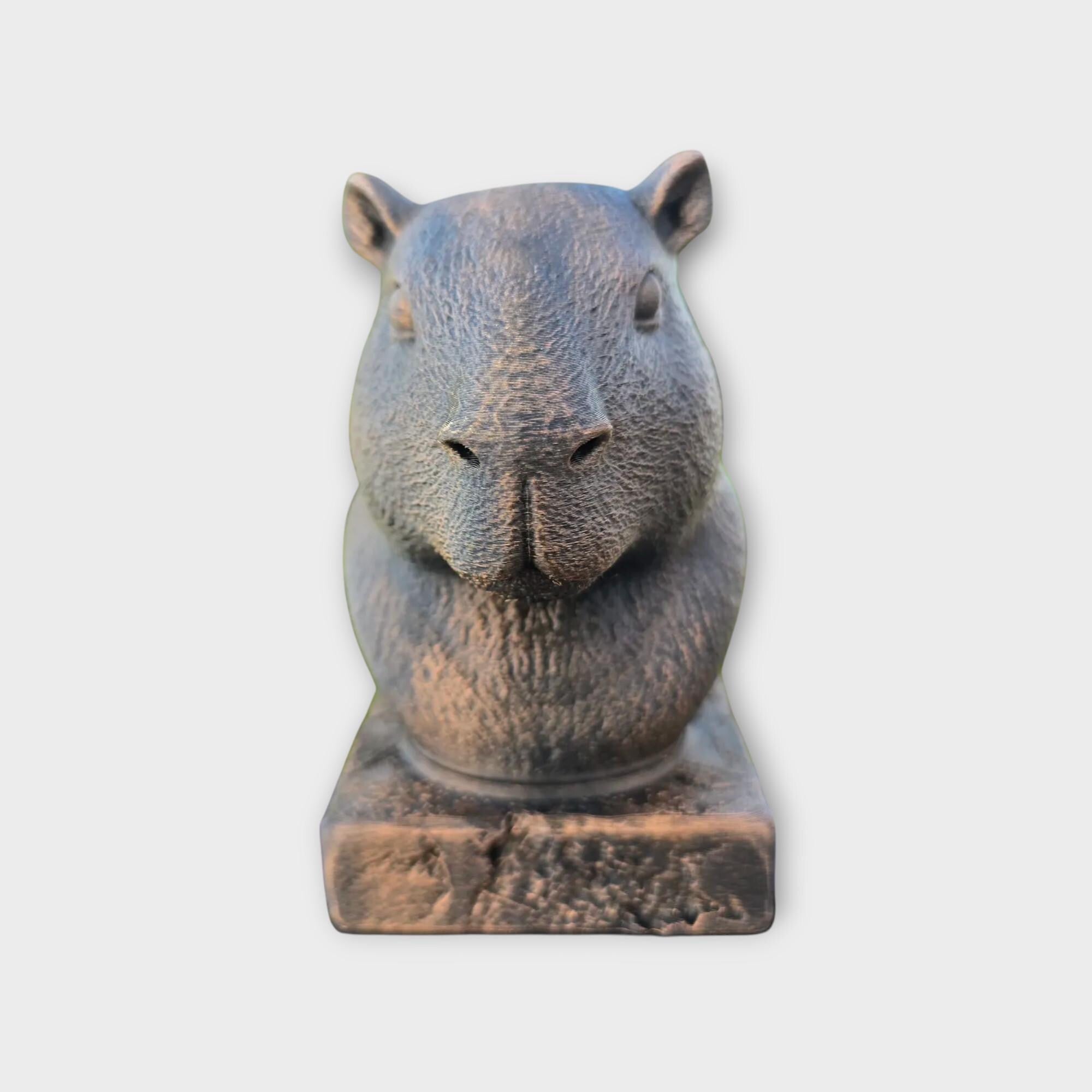 Bust of a Capybara statue - home decor animal lover gift him her handpainted ornament