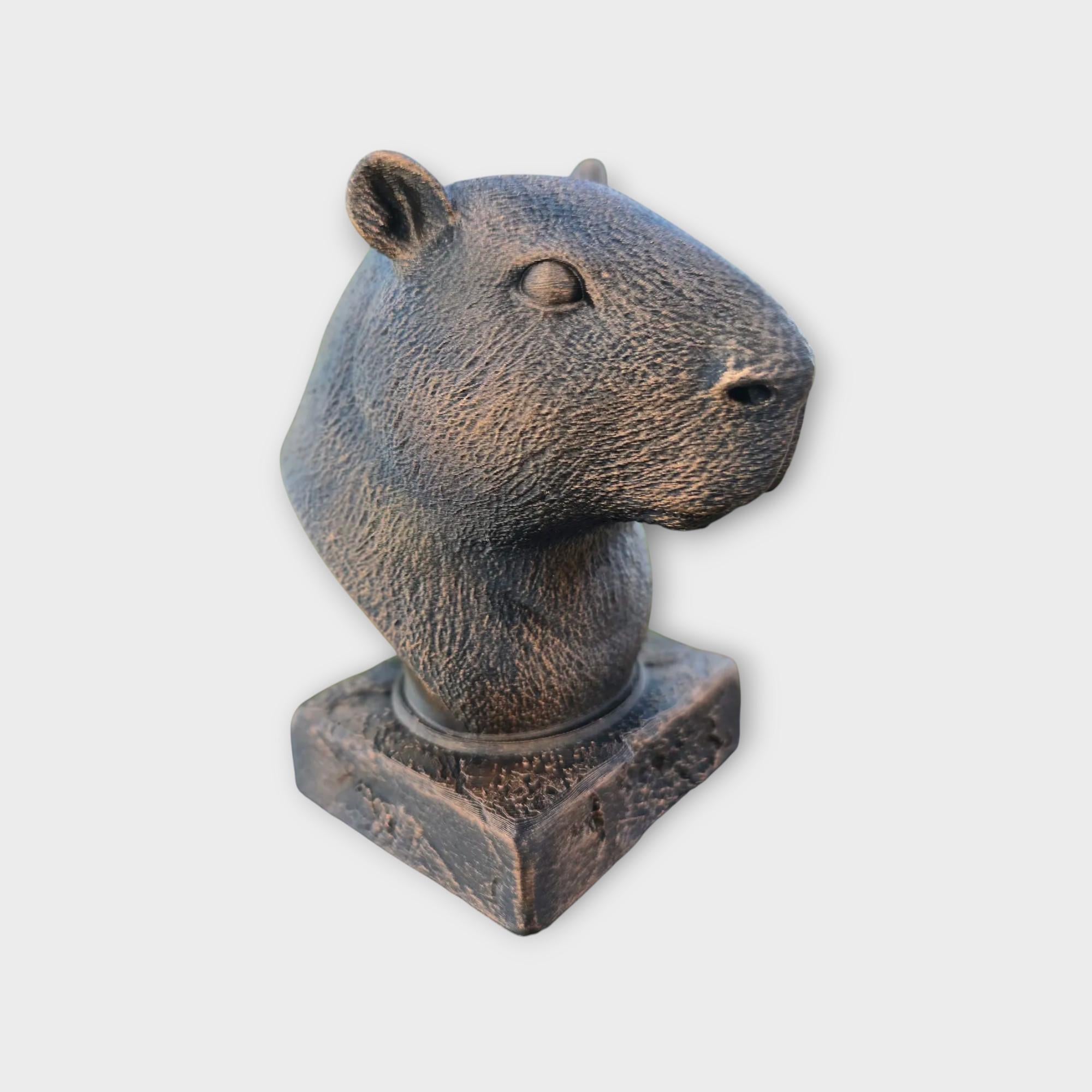 Bust of a Capybara statue - home decor animal lover gift him her handpainted ornament