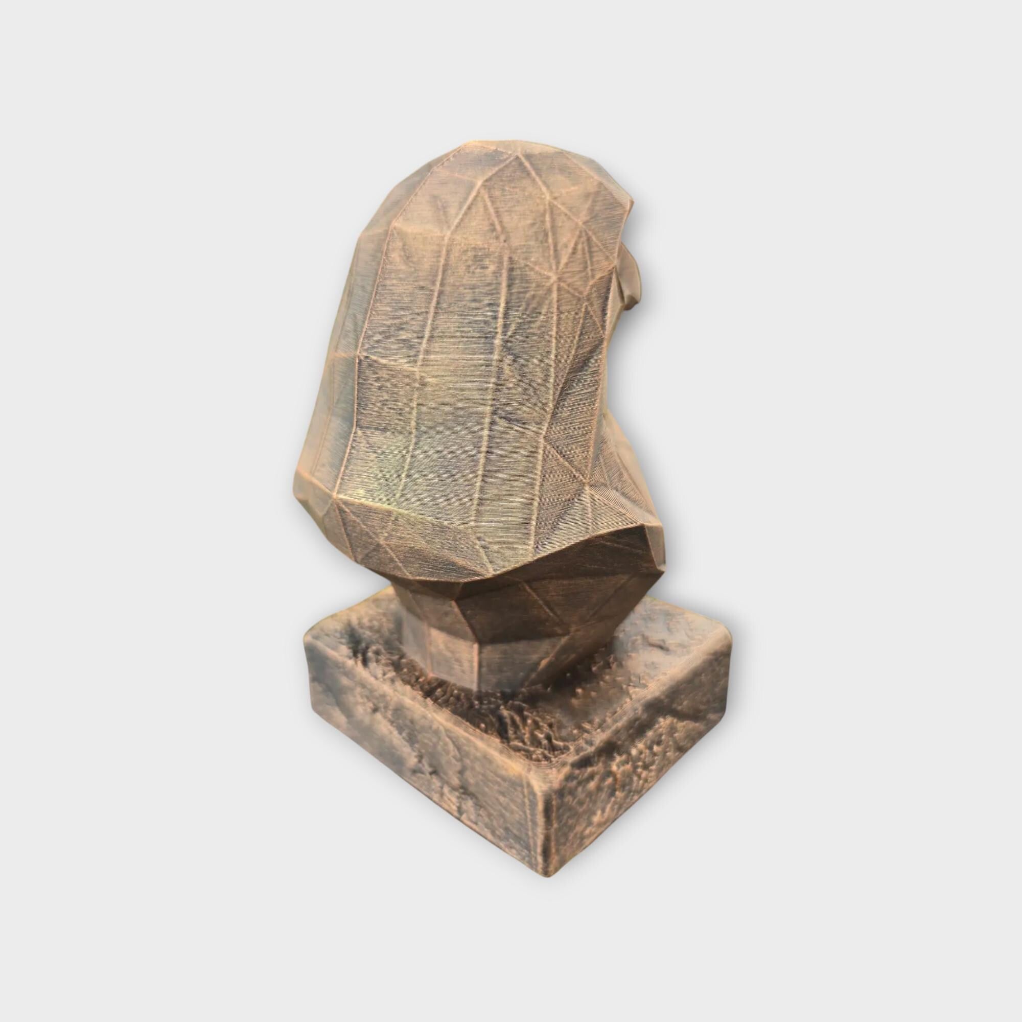 Bust of a Eagle Low Poly statue - home decor animal lover gift him her handpainted ornament