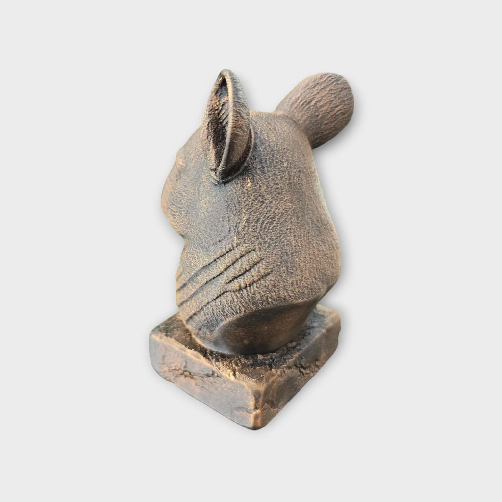 Bust of a chinchilla statue - home decor animal lover gift him her handpainted ornament