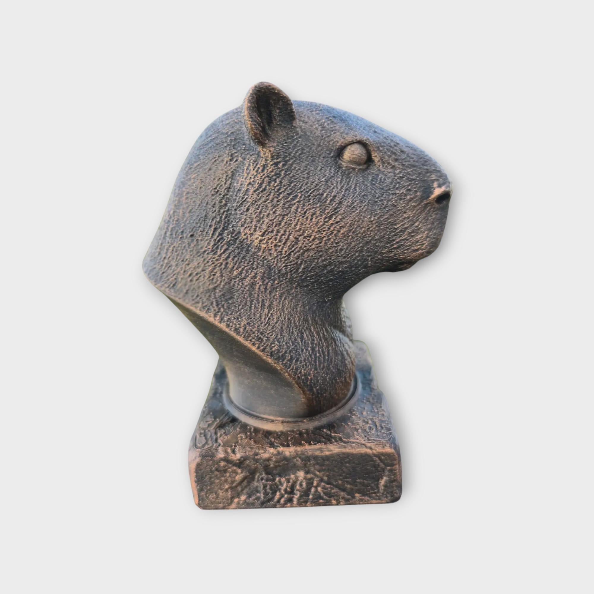 Bust of a Capybara statue - home decor animal lover gift him her handpainted ornament