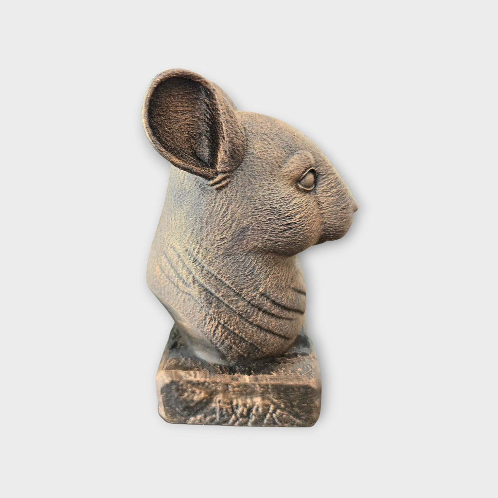 Bust of a chinchilla statue - home decor animal lover gift him her handpainted ornament