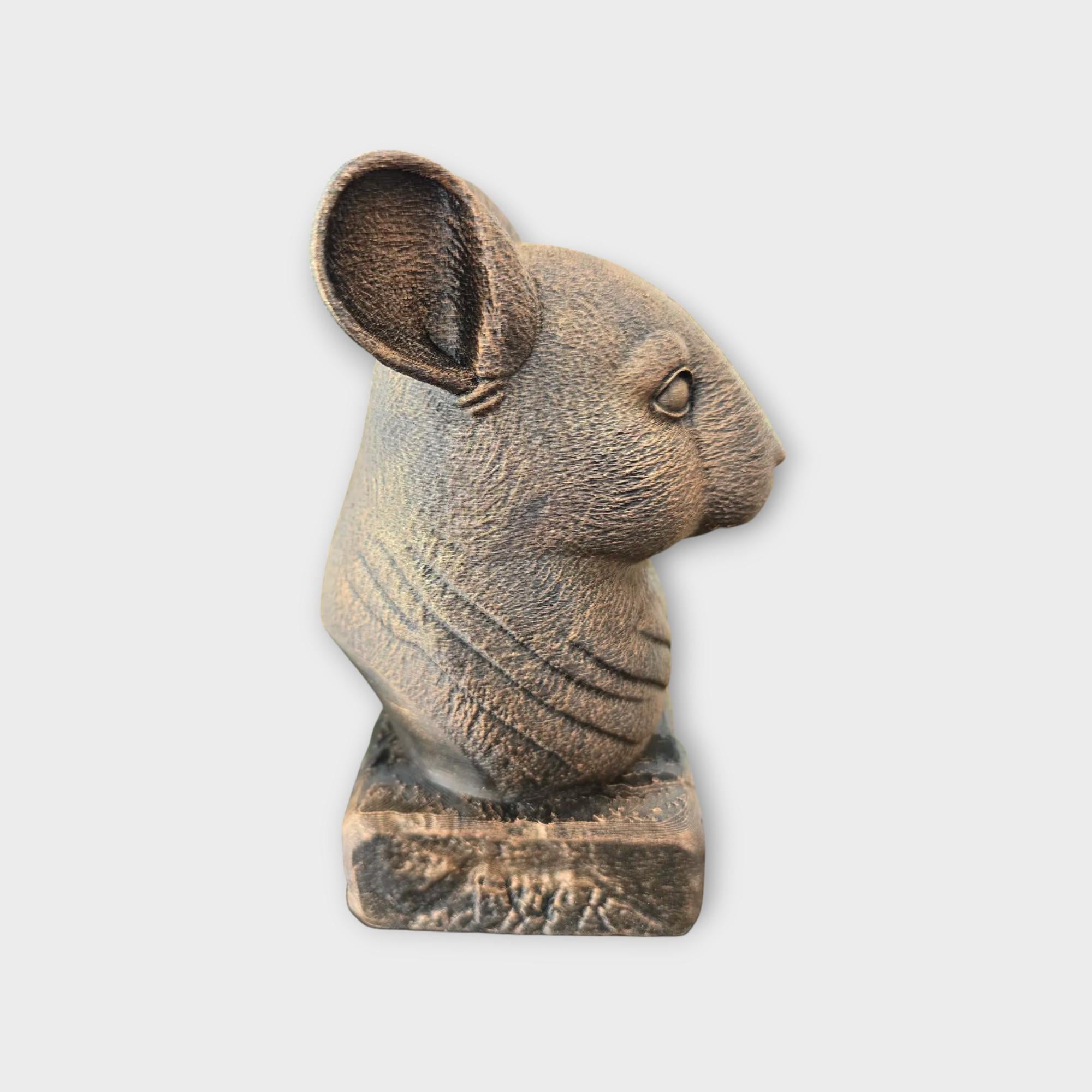 Bust of a chinchilla statue - home decor animal lover gift him her handpainted ornament