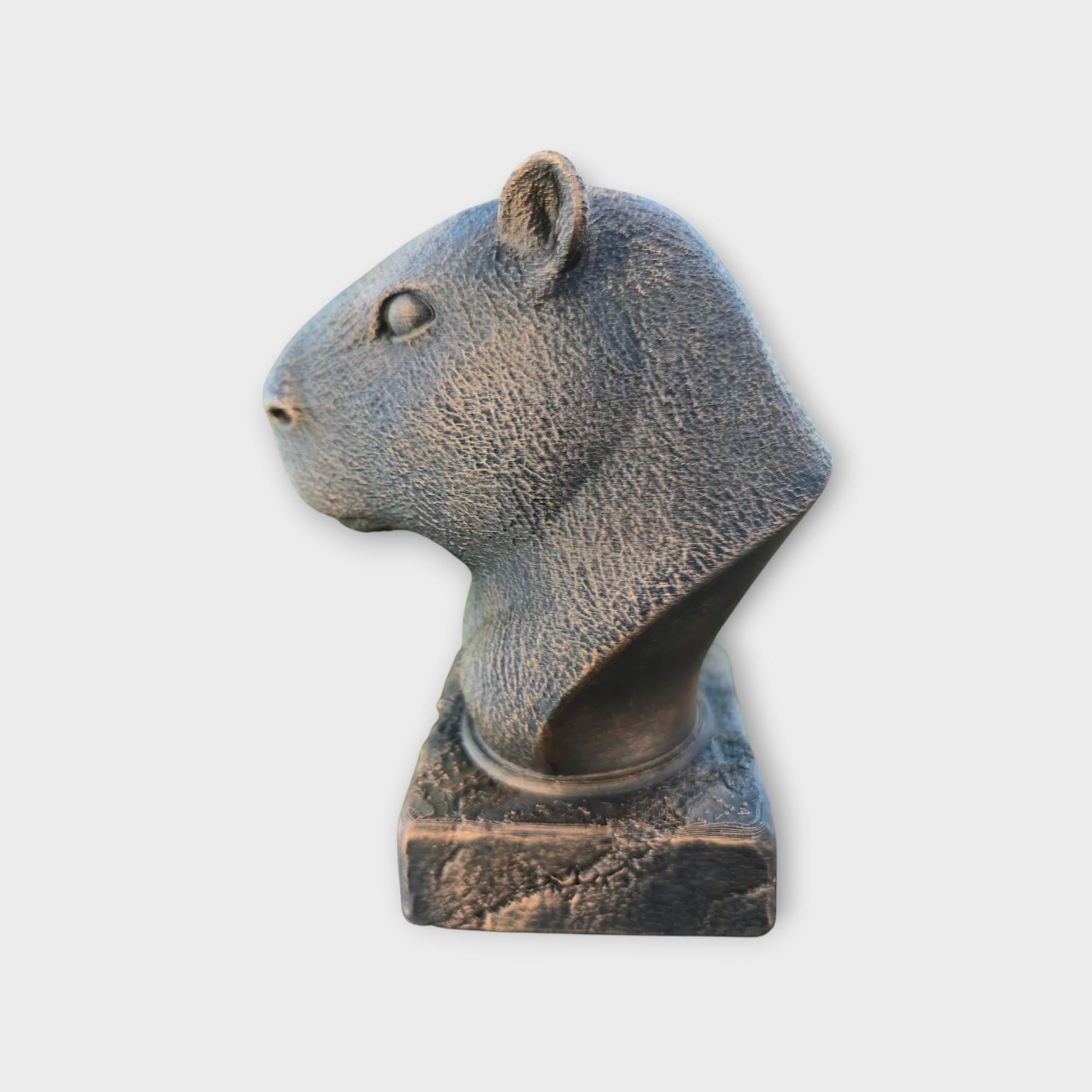 Bust of a Capybara statue - home decor animal lover gift him her handpainted ornament
