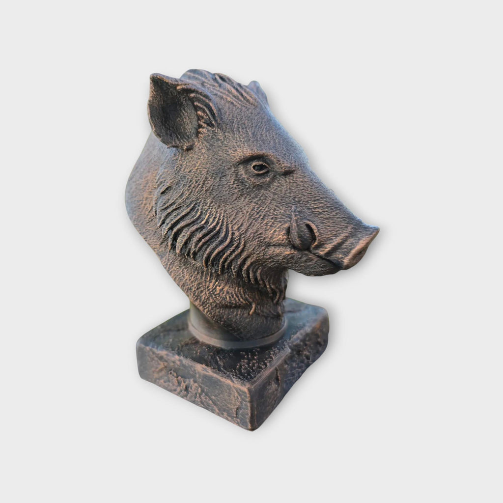 Bust of a Boar statue - home decor animal lover gift him her handpainted ornament