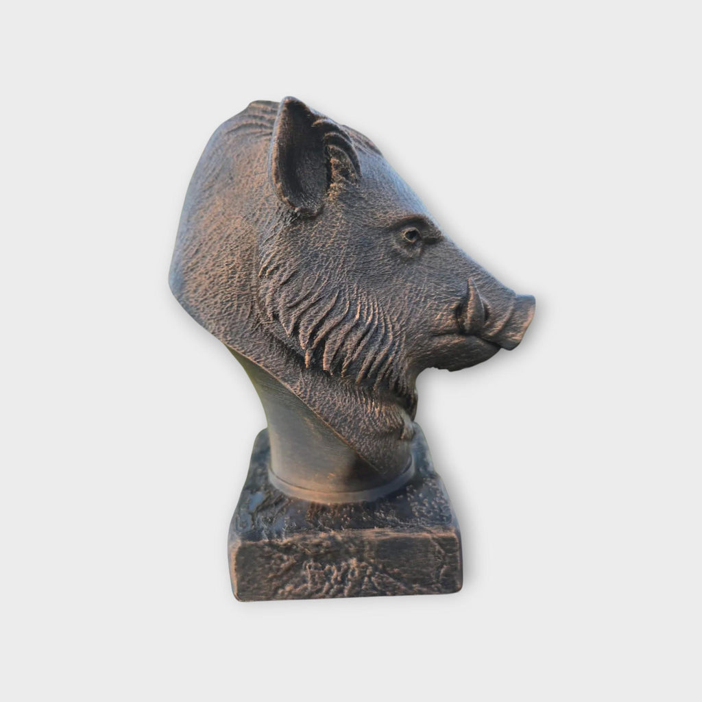 Bust of a Boar statue - home decor animal lover gift him her handpainted ornament