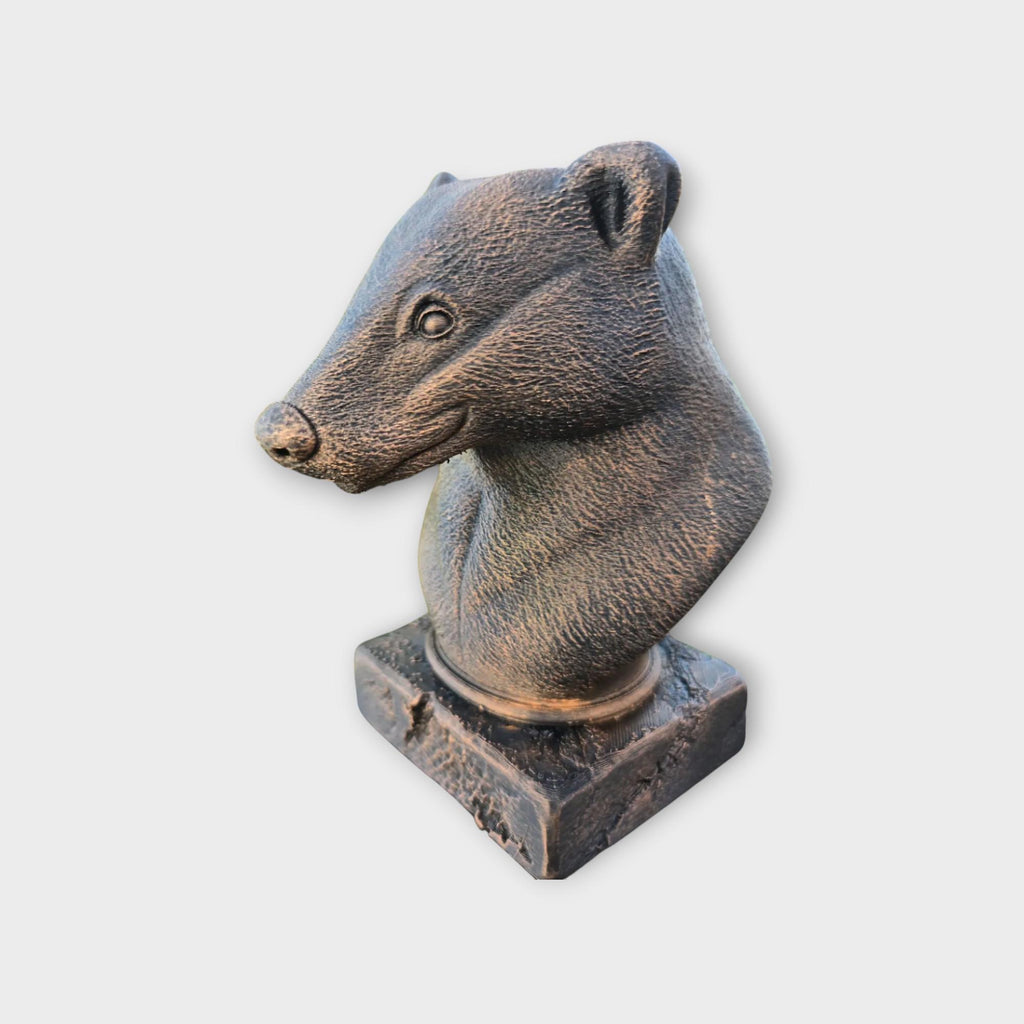 Bust of a Badger statue - home decor animal lover gift him her handpainted ornament