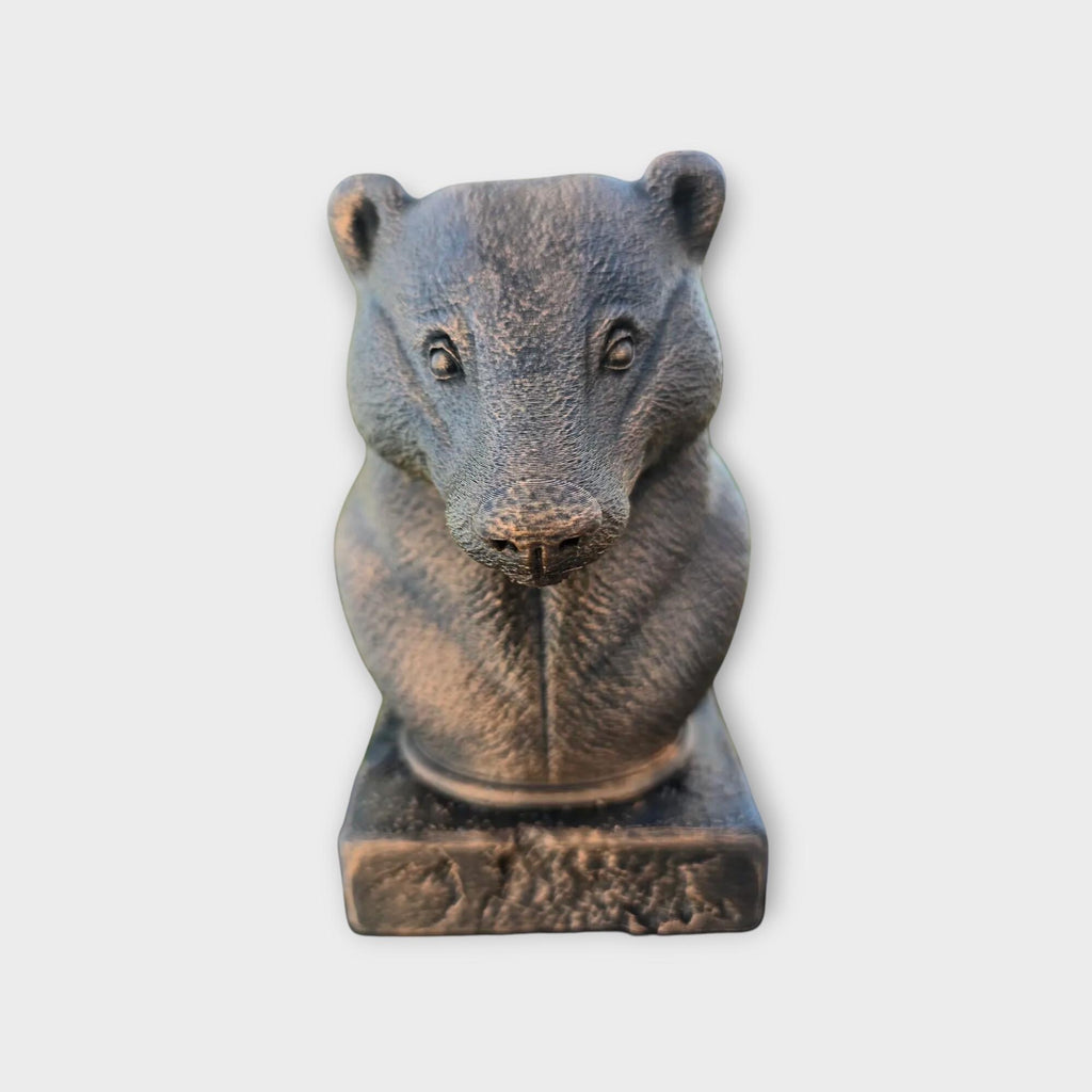 Bust of a Badger statue - home decor animal lover gift him her handpainted ornament
