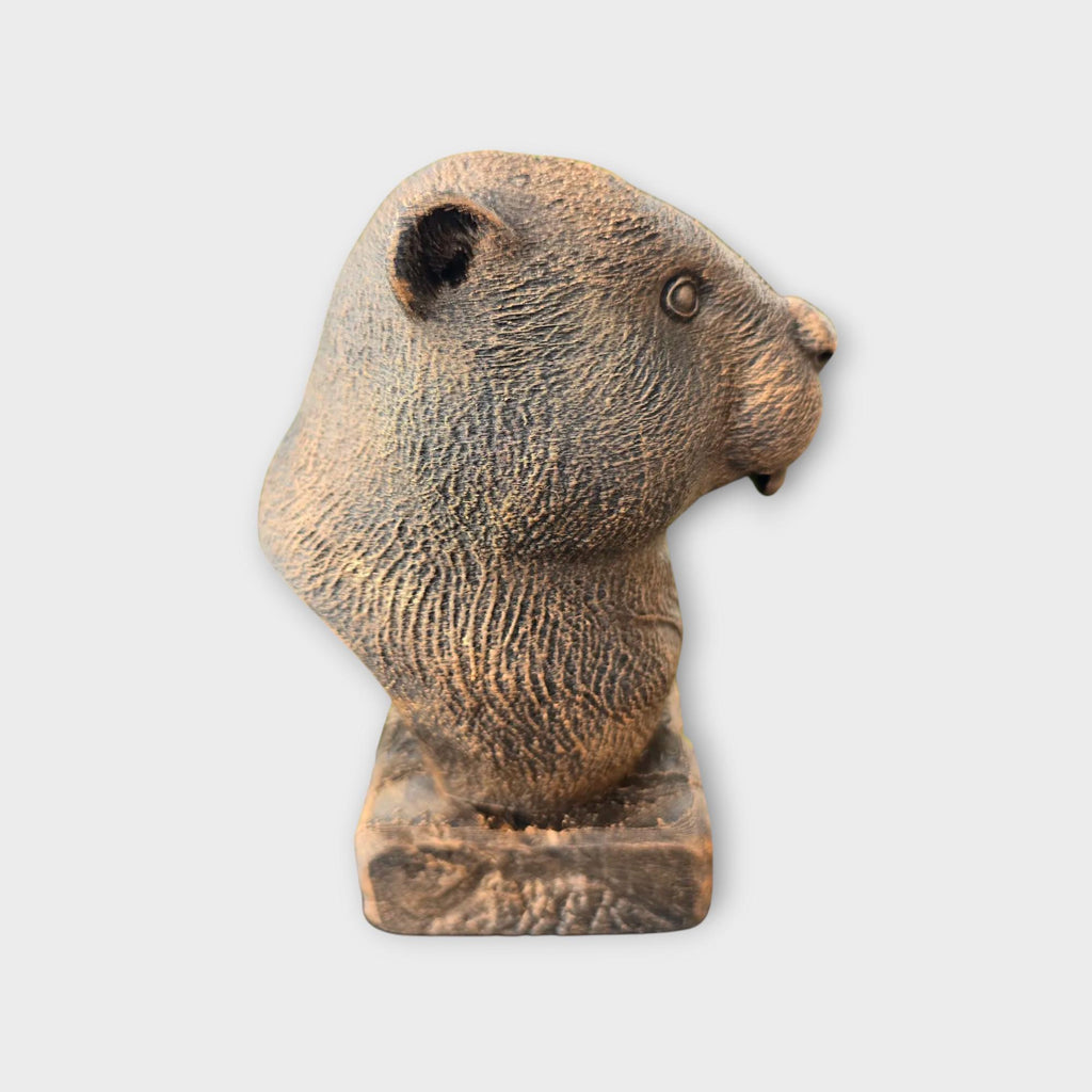 Bust of a Beaver statue - home decor animal lover gift him her handpainted ornament
