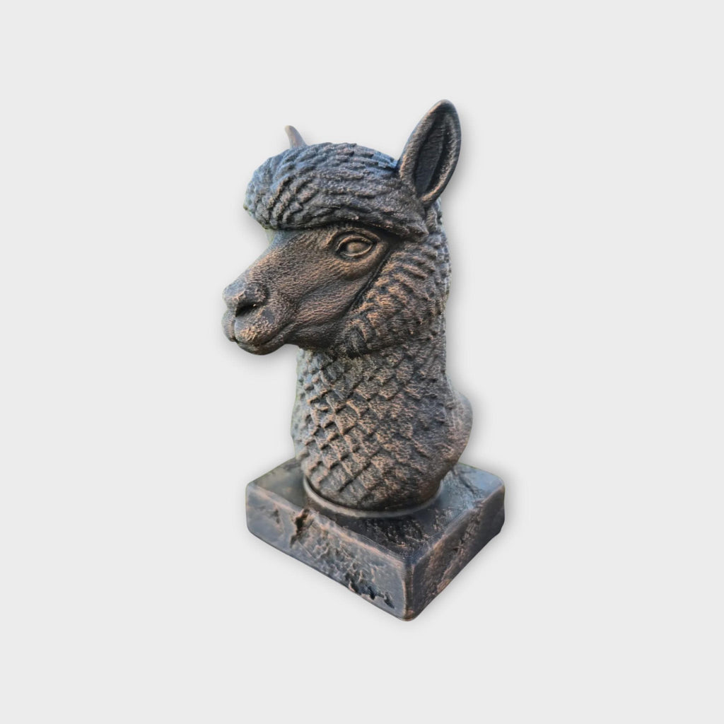 Bust of a Alpaca statue - home decor animal lover gift him her handpainted ornament