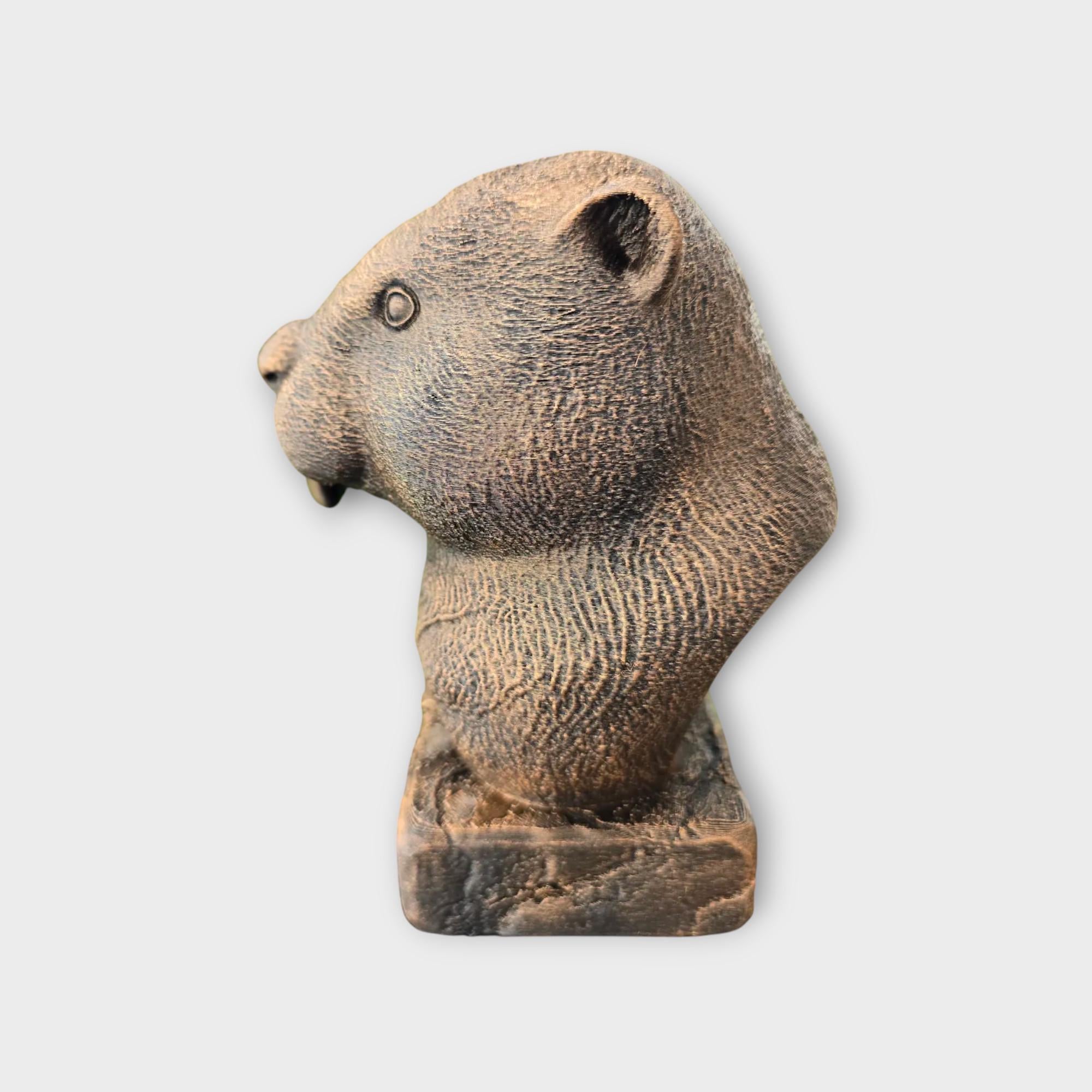 Bust of a Beaver statue - home decor animal lover gift him her handpainted ornament