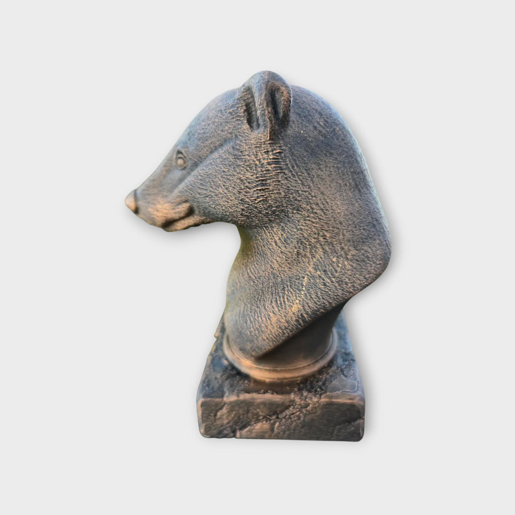Bust of a Badger statue - home decor animal lover gift him her handpainted ornament