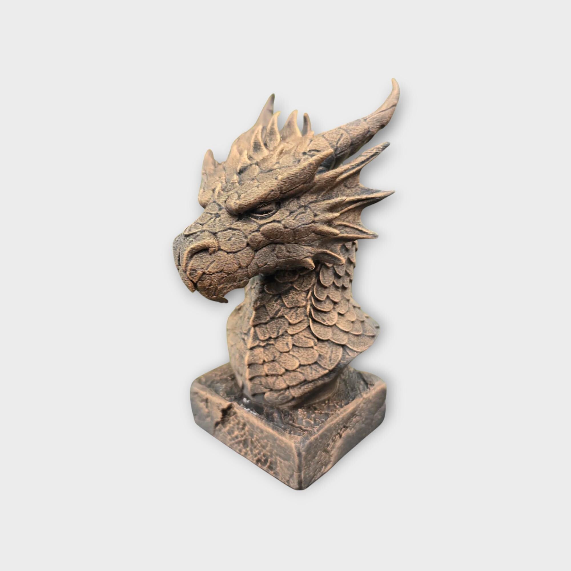Bust of a fire Dragon Bust statue - handpainted home decor dog lover gift him her ornament