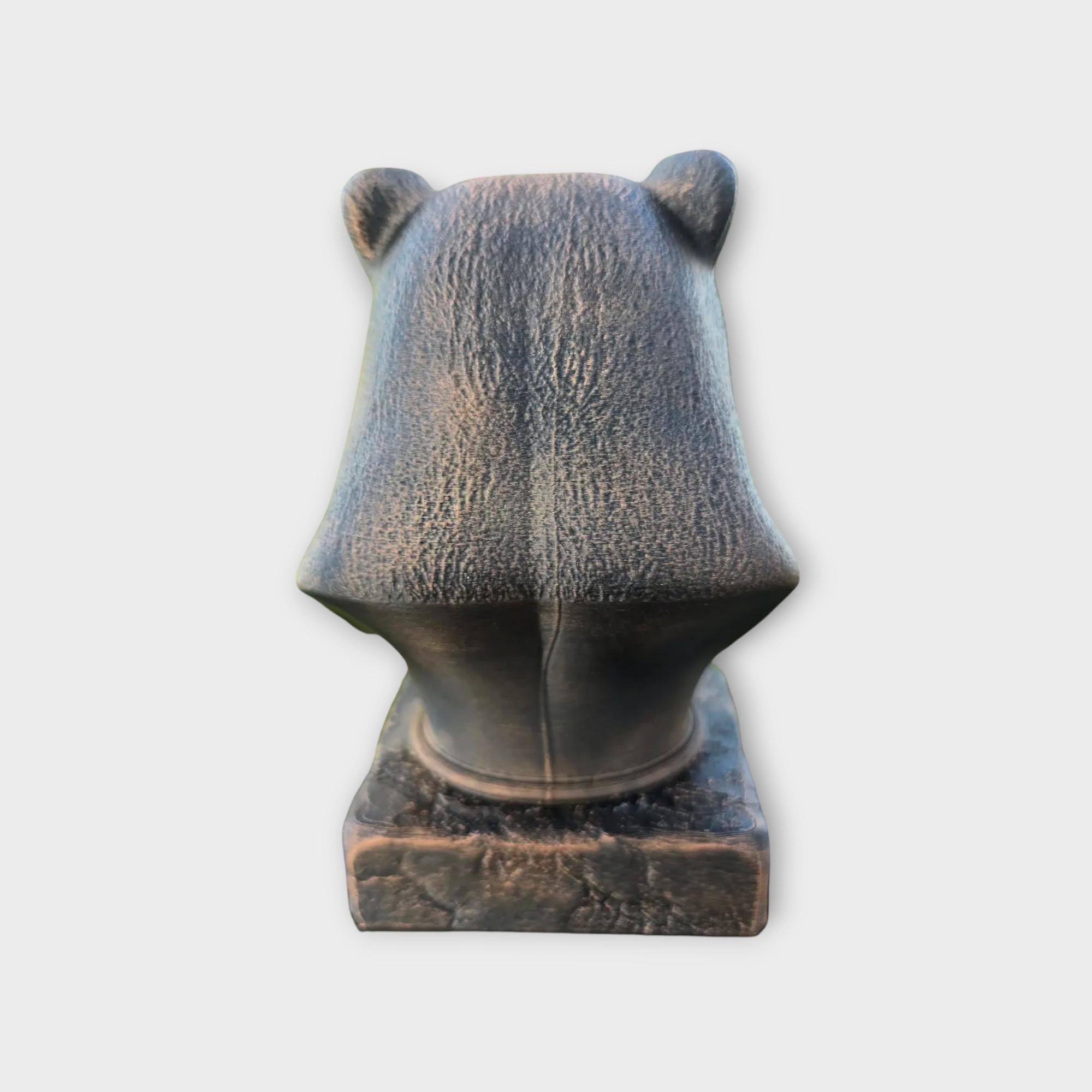 Bust of a Badger statue - home decor animal lover gift him her handpainted ornament