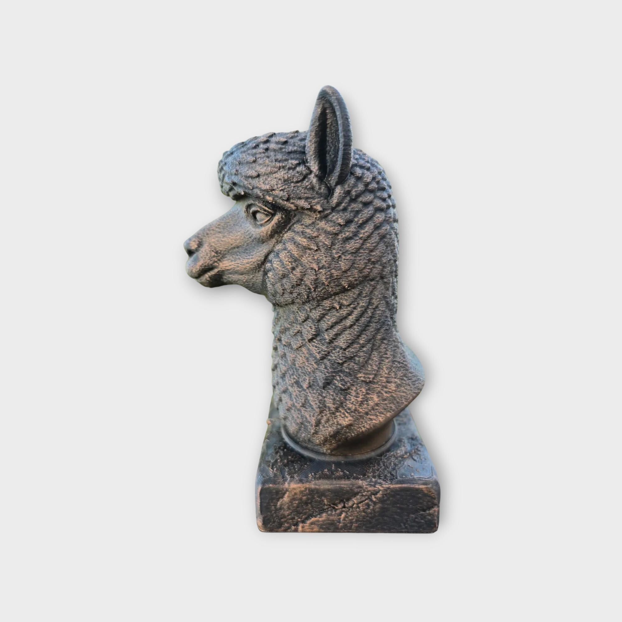 Bust of a Alpaca statue - home decor animal lover gift him her handpainted ornament