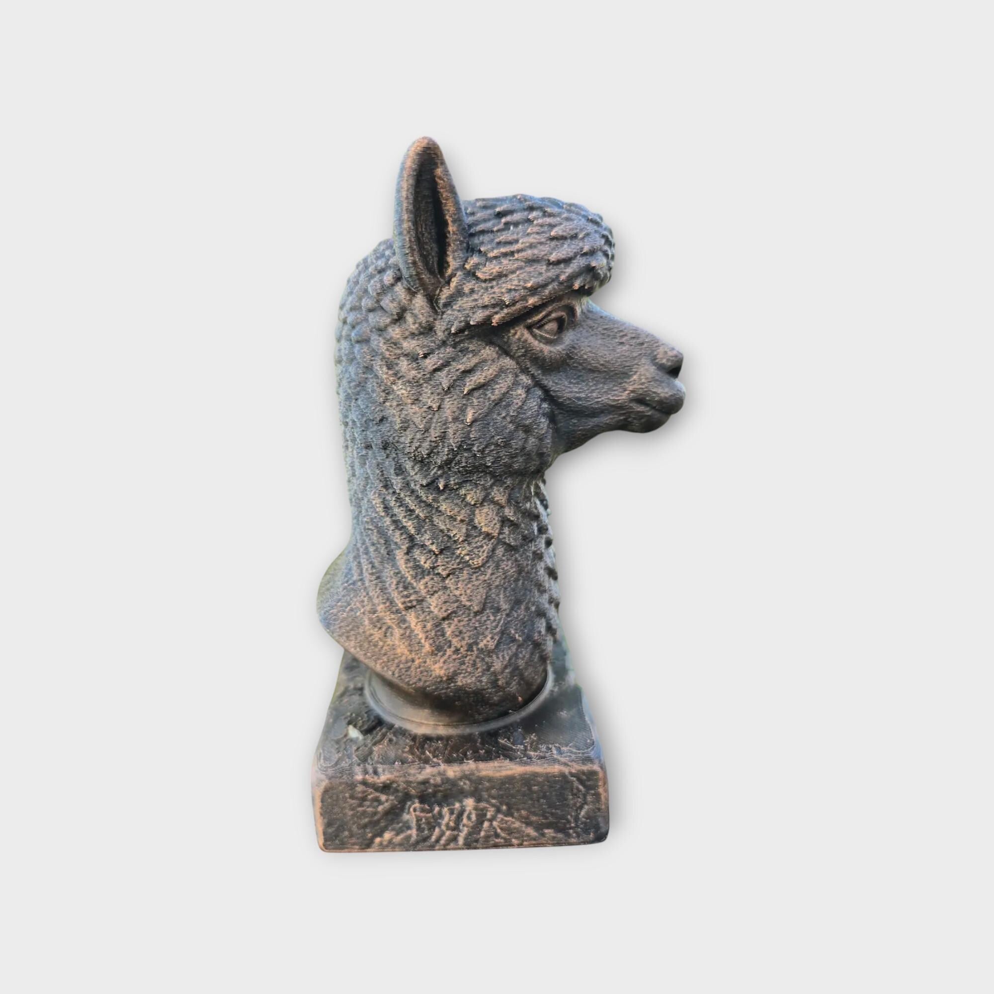 Bust of a Alpaca statue - home decor animal lover gift him her handpainted ornament