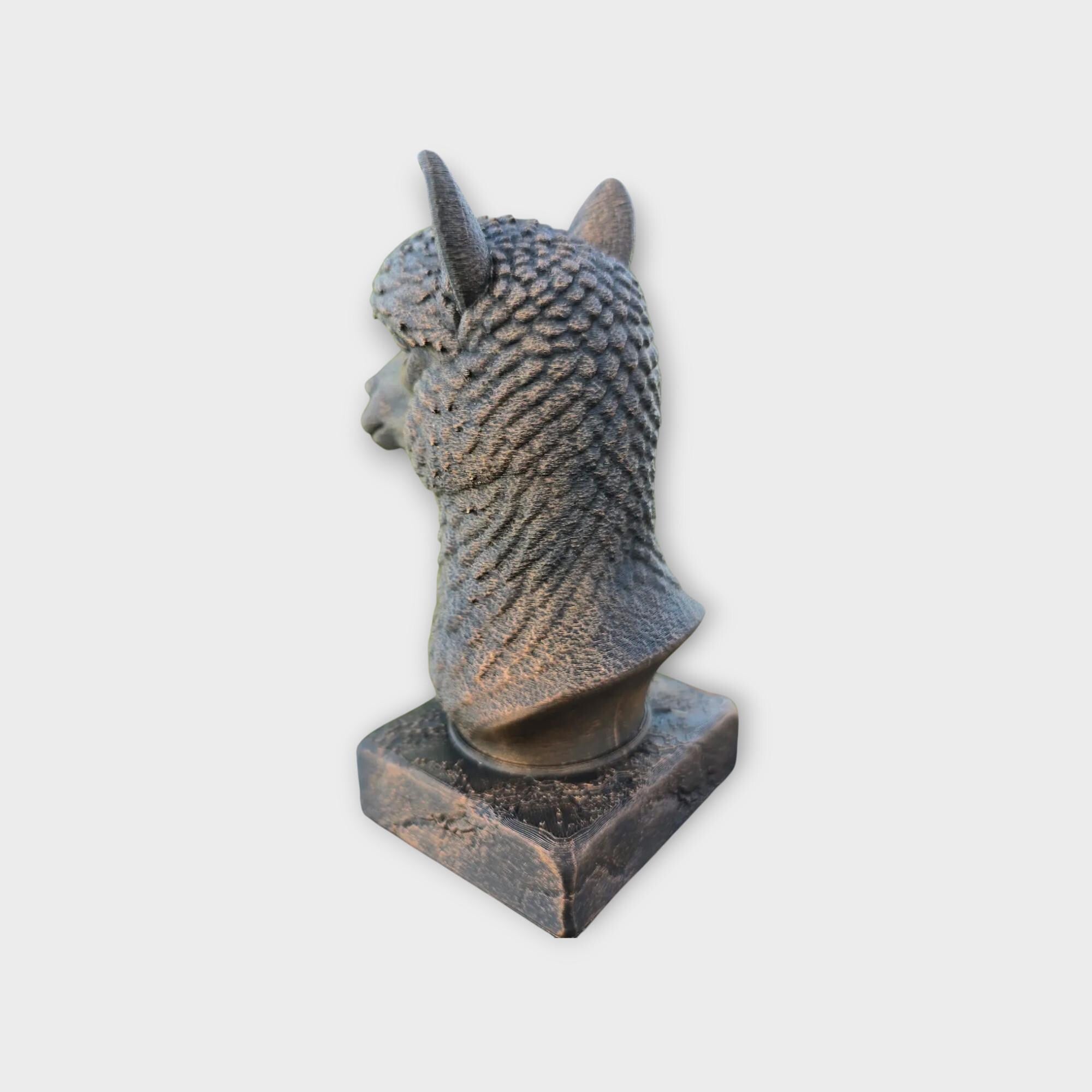 Bust of a Alpaca statue - home decor animal lover gift him her handpainted ornament