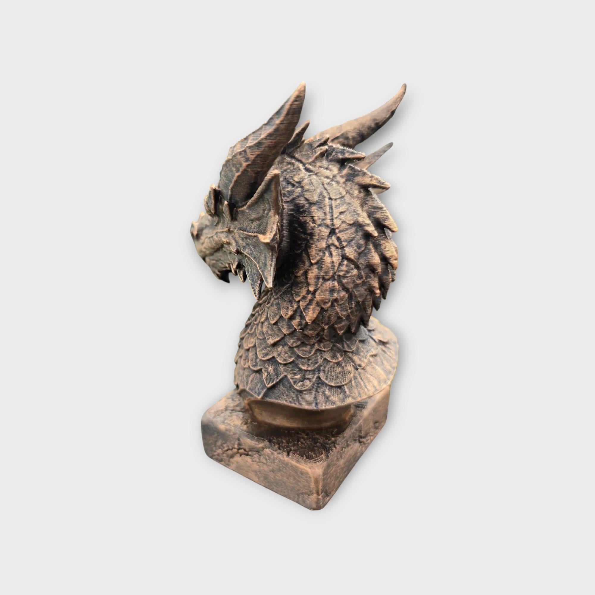 Bust of a storm Dragon Bust statue - handpainted home decor dog lover gift him her ornament