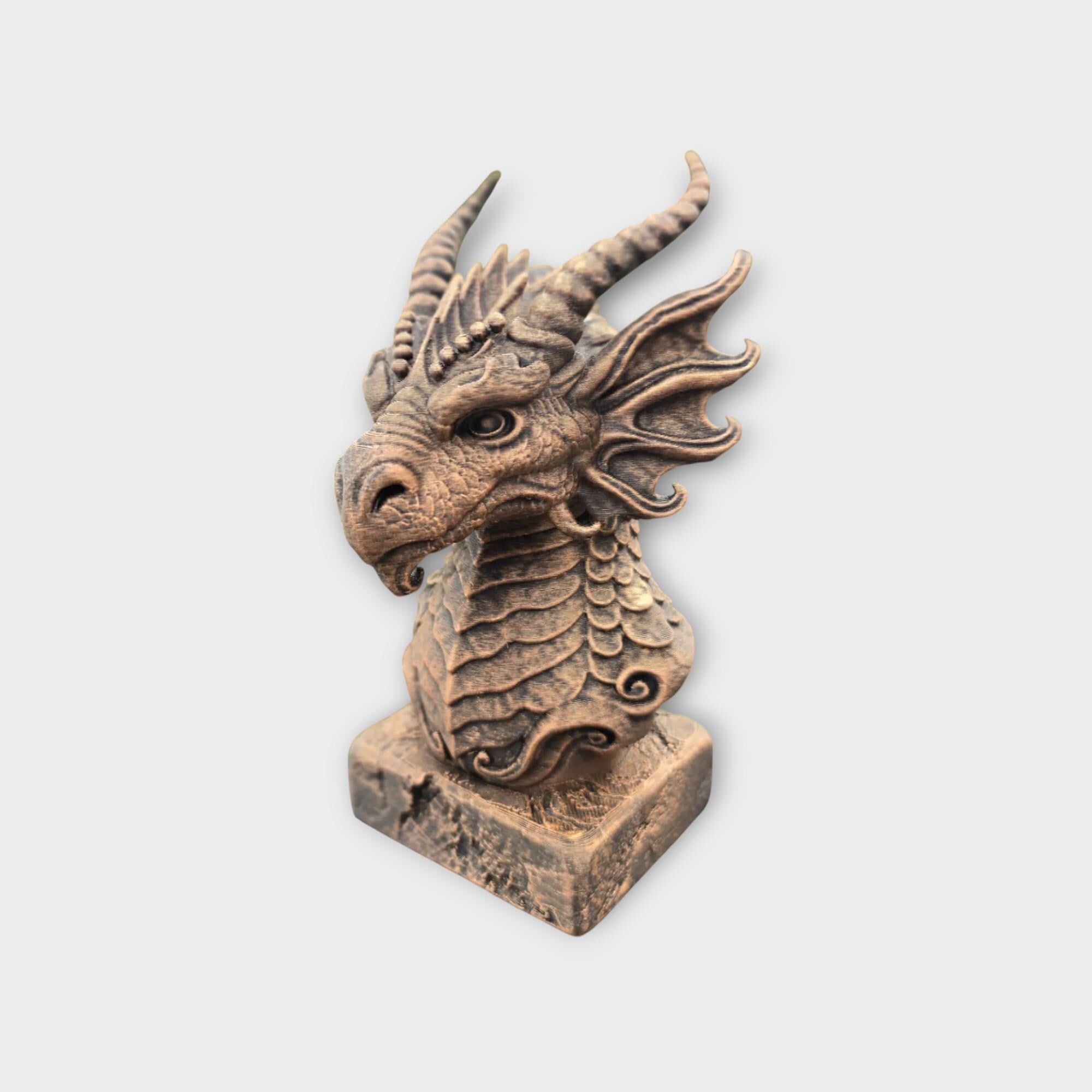 Bust of a Water Dragon Bust statue - handpainted home decor dog lover gift him her ornament