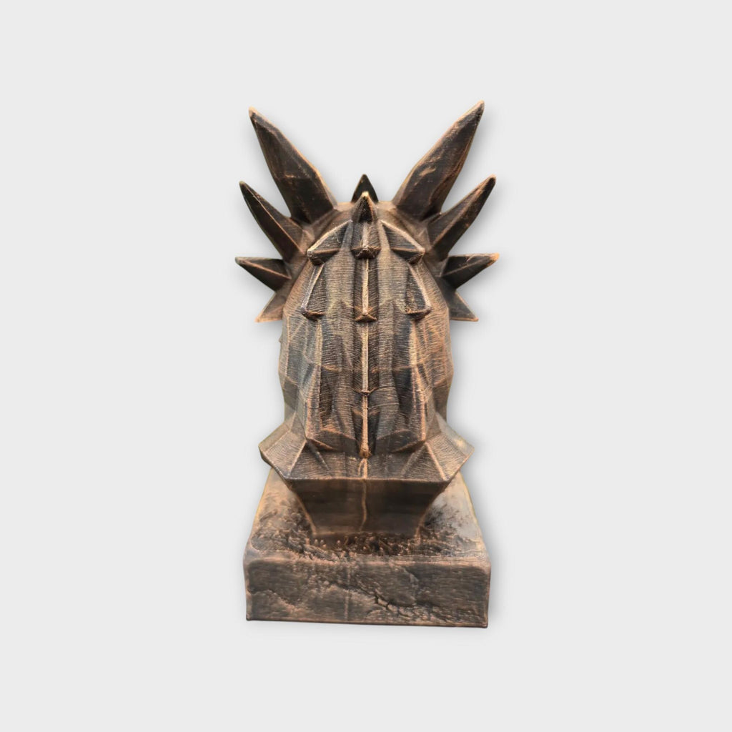 Büste einer Drachenstatue in Low-Poly-Optik – Wohndeko, Fantasy-Liebhaber, Geschenk für ihn oder sie, handbemaltes Ornament