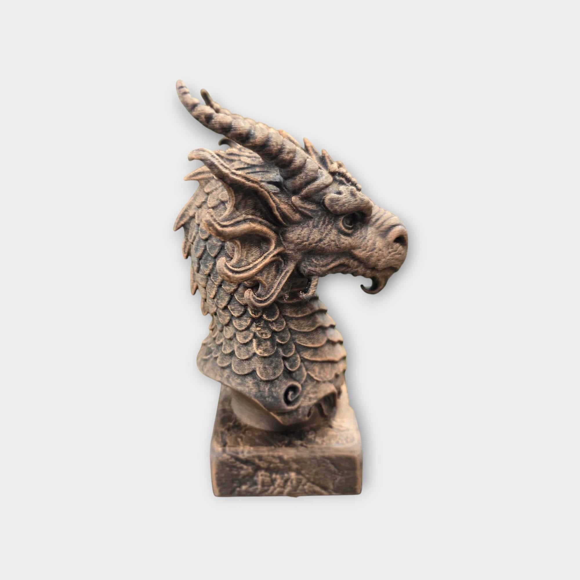Bust of a Water Dragon Bust statue - handpainted home decor dog lover gift him her ornament