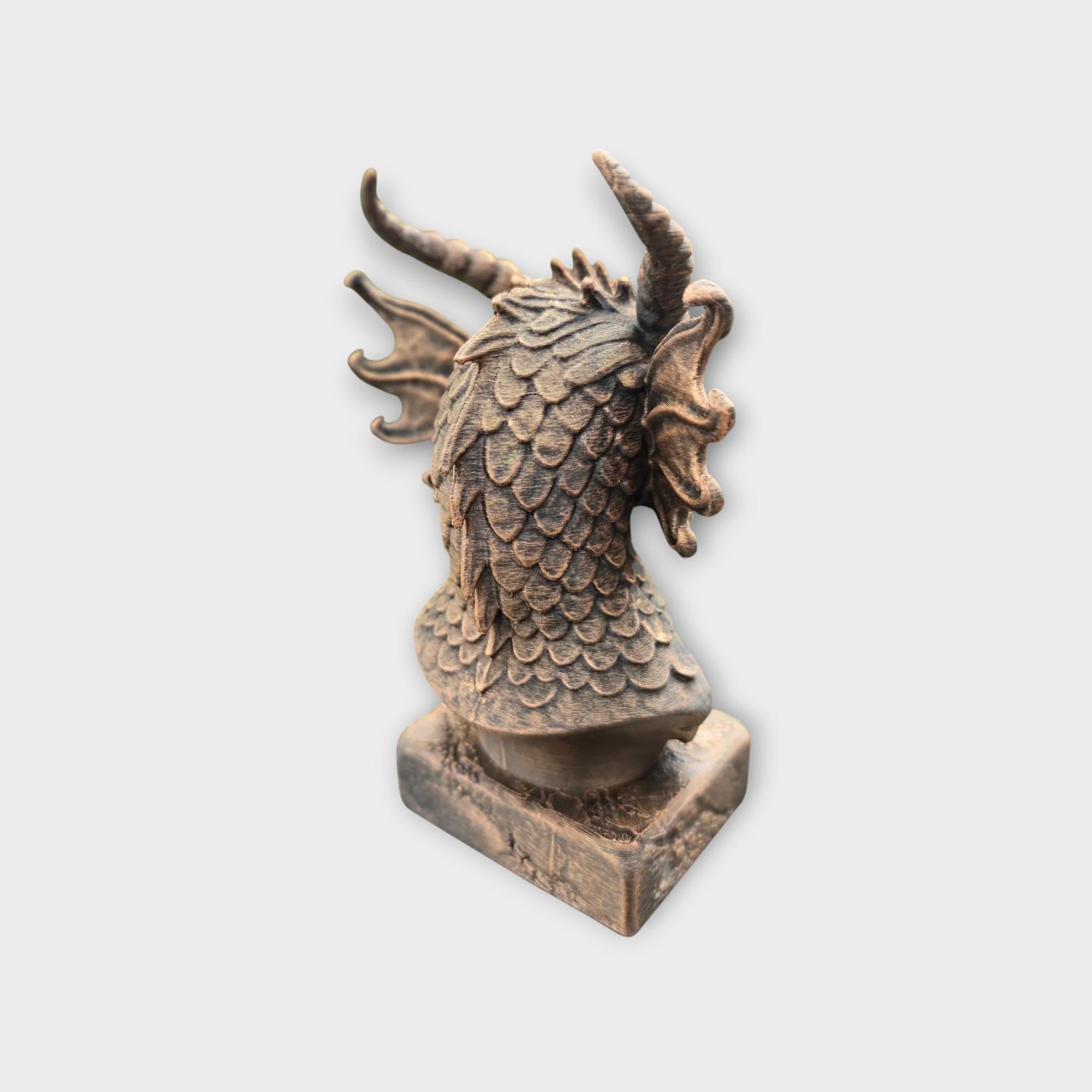 Bust of a Water Dragon Bust statue - handpainted home decor dog lover gift him her ornament